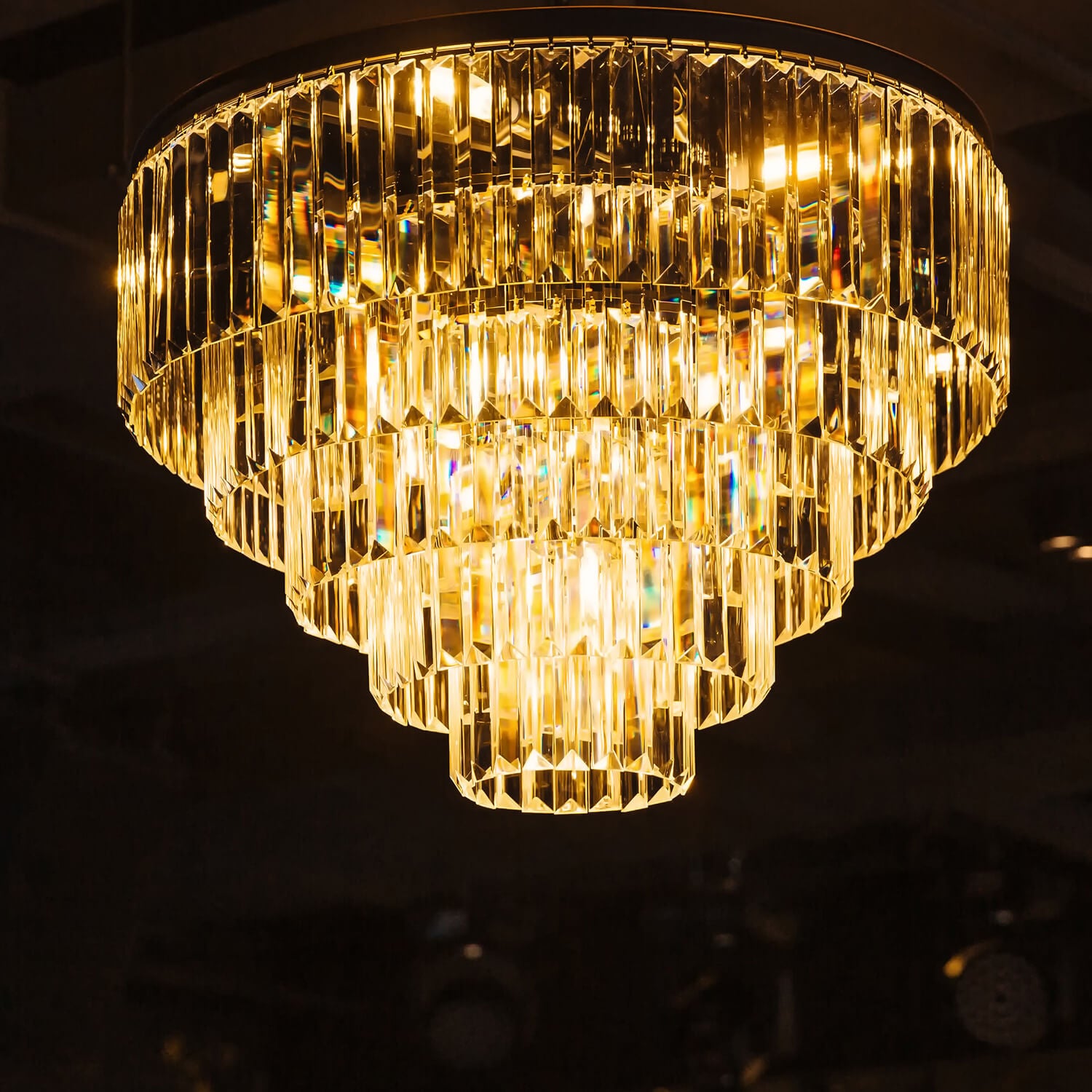 Five & Seven Tiers Crystal Chandelier - Pendant Light --light on| Sofary