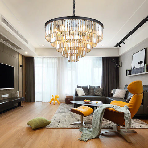 Tier Crystal Chandelier for Living Room Pendant Lighting
