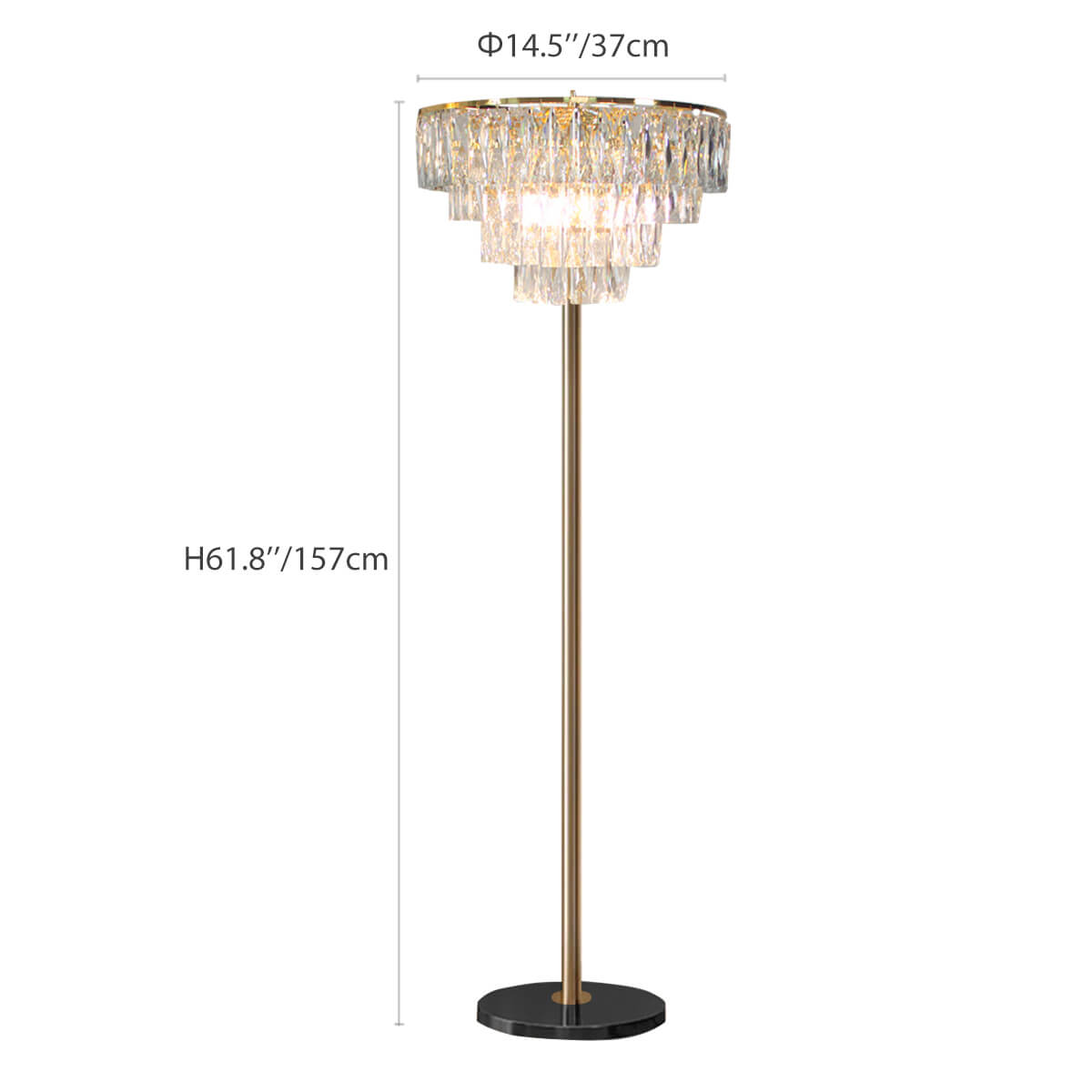 French Luxe Crystal Floor Lamp for Living Room and Bedroom -size|Sofary