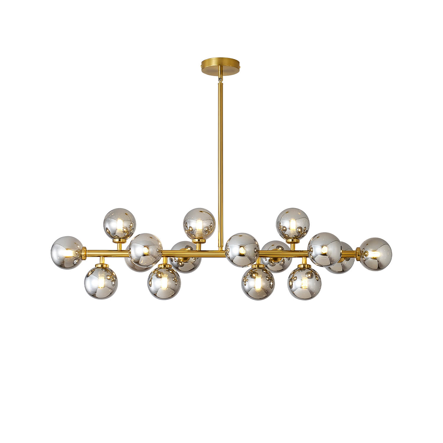 Glass Globes Linear Chandelier- front-view|Sofary