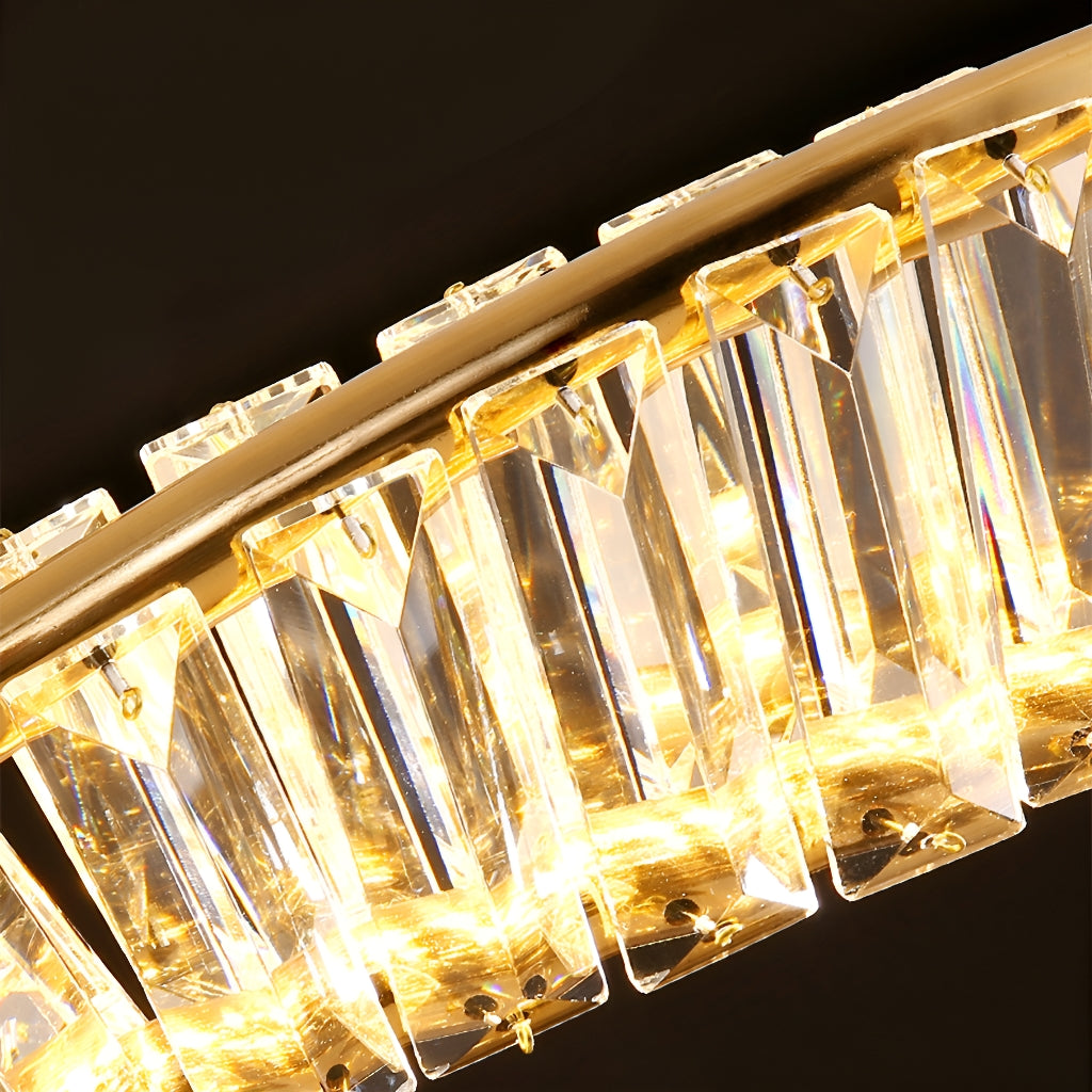 Gold Irregular Ring Crystal Pendant Led Lamp-details-1|Sofary