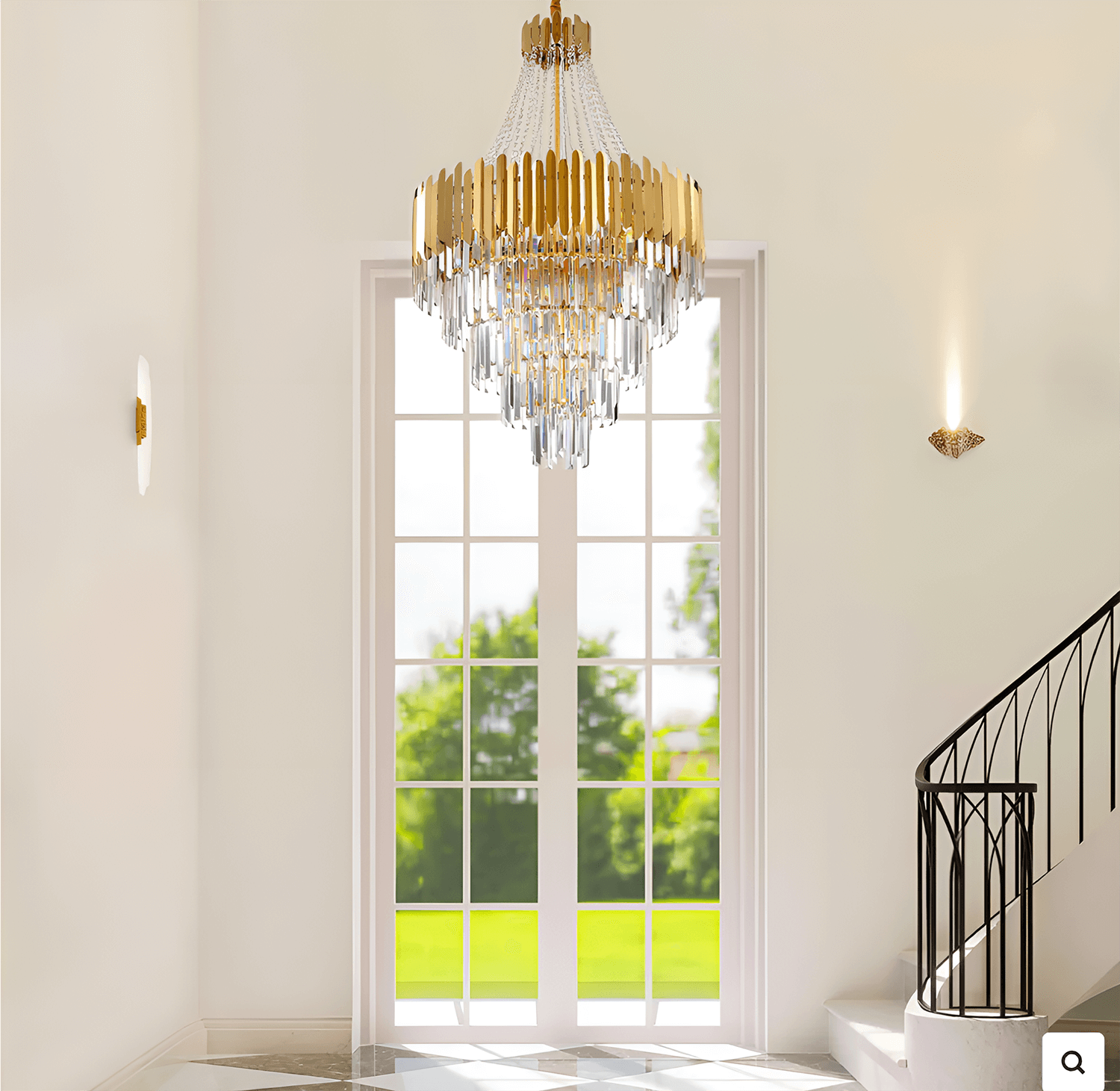Foyer crystal chandelier deals