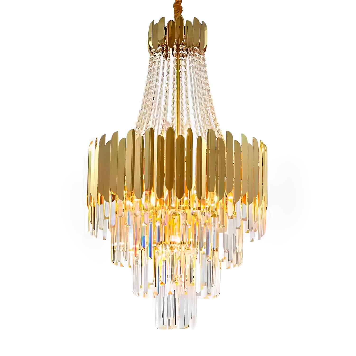 Golden Modern Luxury Living Room Crystal Chandelier  front-view-white  |Sofary