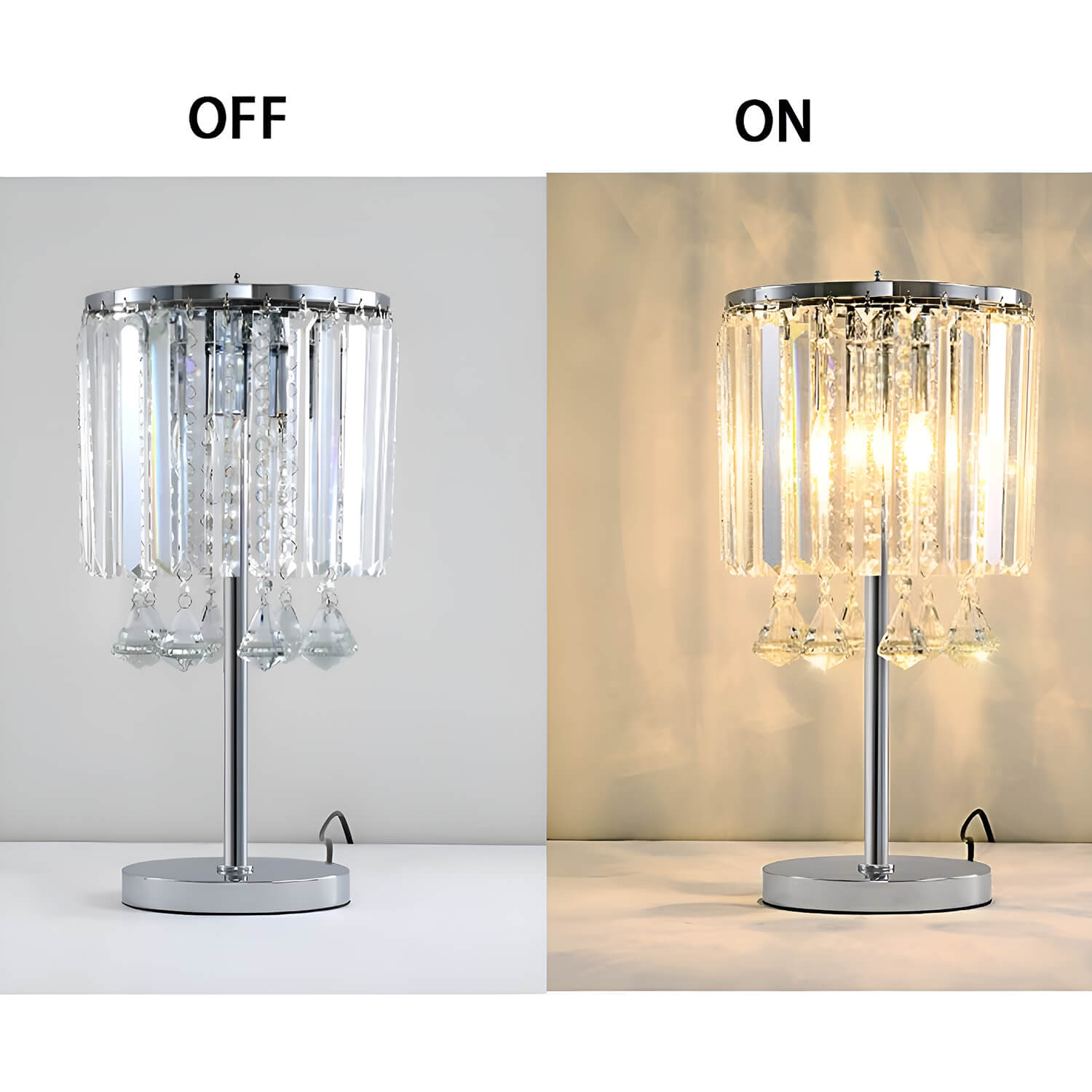 Gorgeous Crystal Table Lamp-light on-off|Sofary
