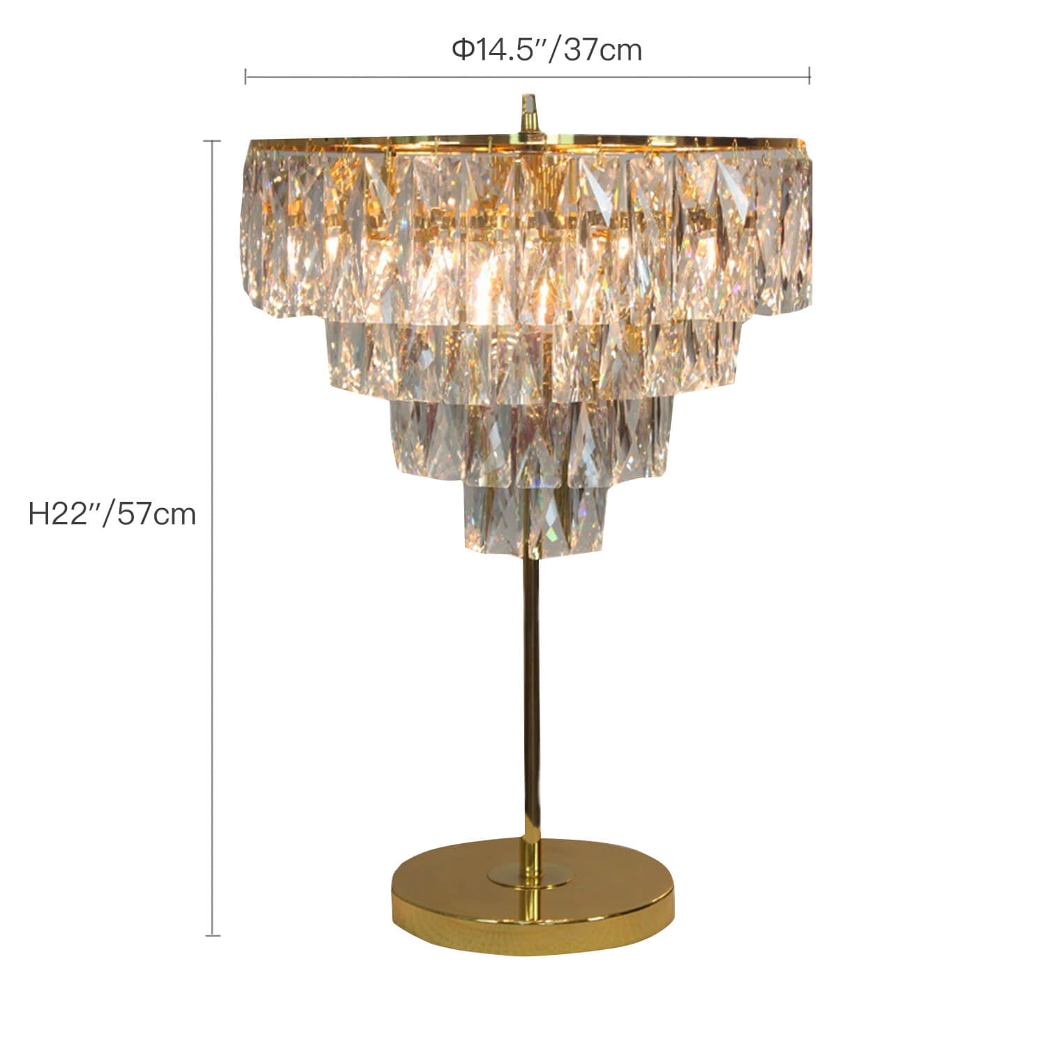 Luxe French Crystal Table Lamp for Living Room and Bedroom -size|Sofary