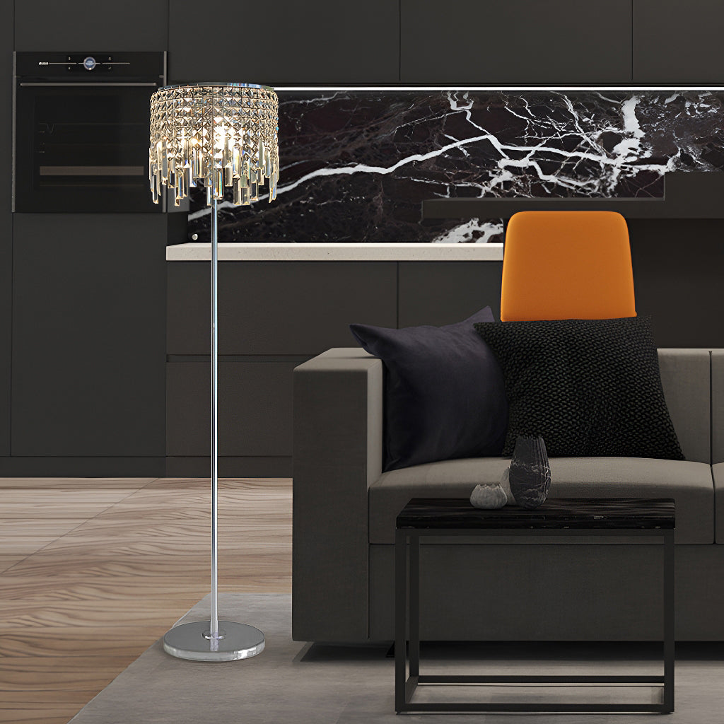 Luxurious  Modern Living Room Gold Crystal Floor Lamp for Bedroom-living-room-2 |Sofary