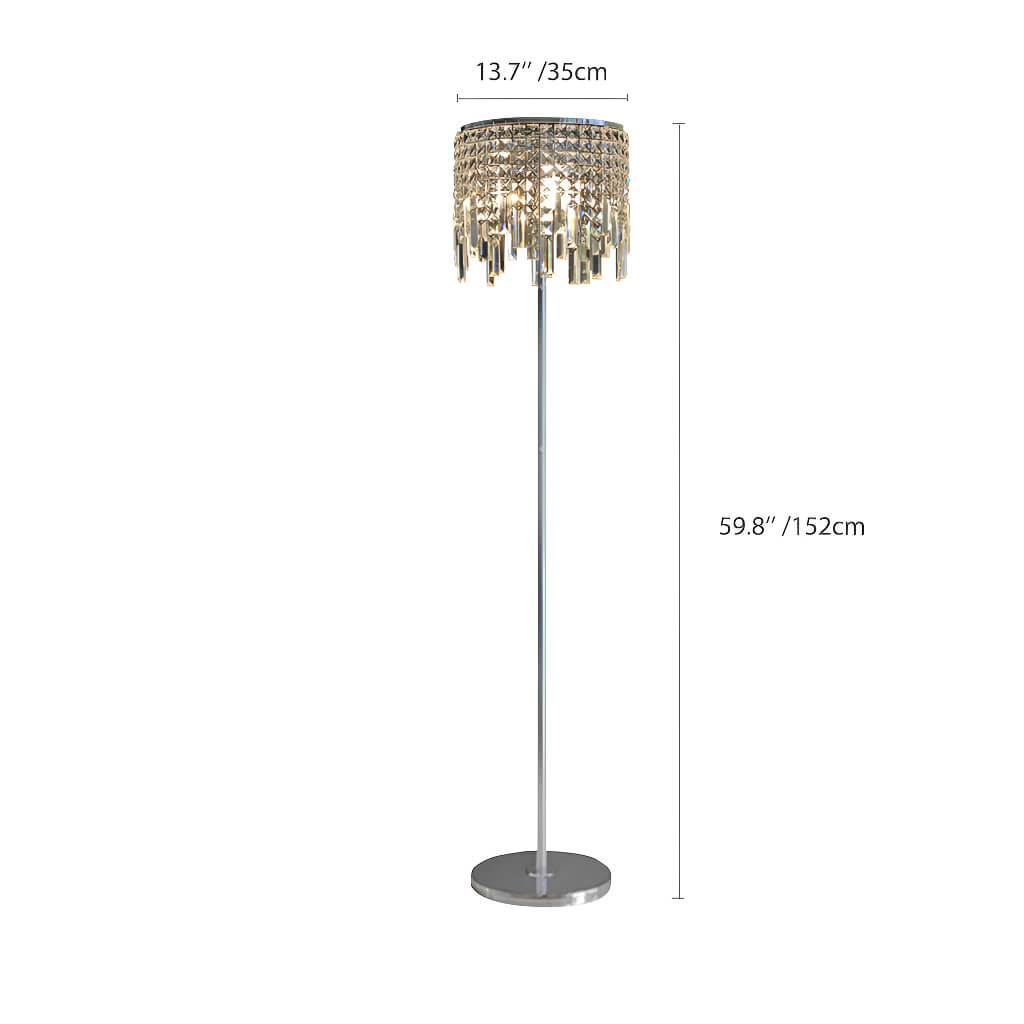 Luxurious  Modern Living Room Gold Crystal Floor Lamp for Bedroom-size |Sofary