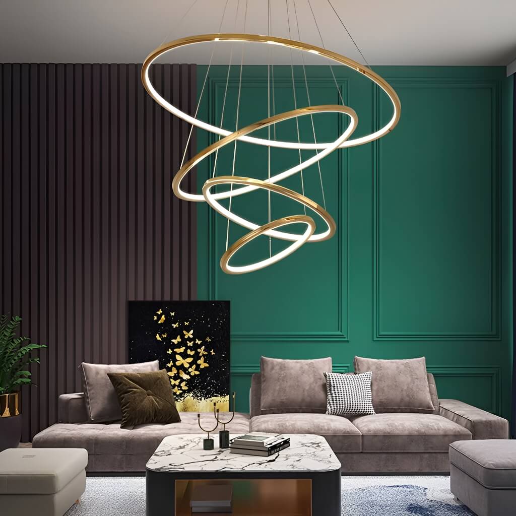 Luxurious Stainless Steel Chandelier for Duplex Living Spaces: Elevate Your Home with Minimalist Elegance-living-room-4 |Sofary