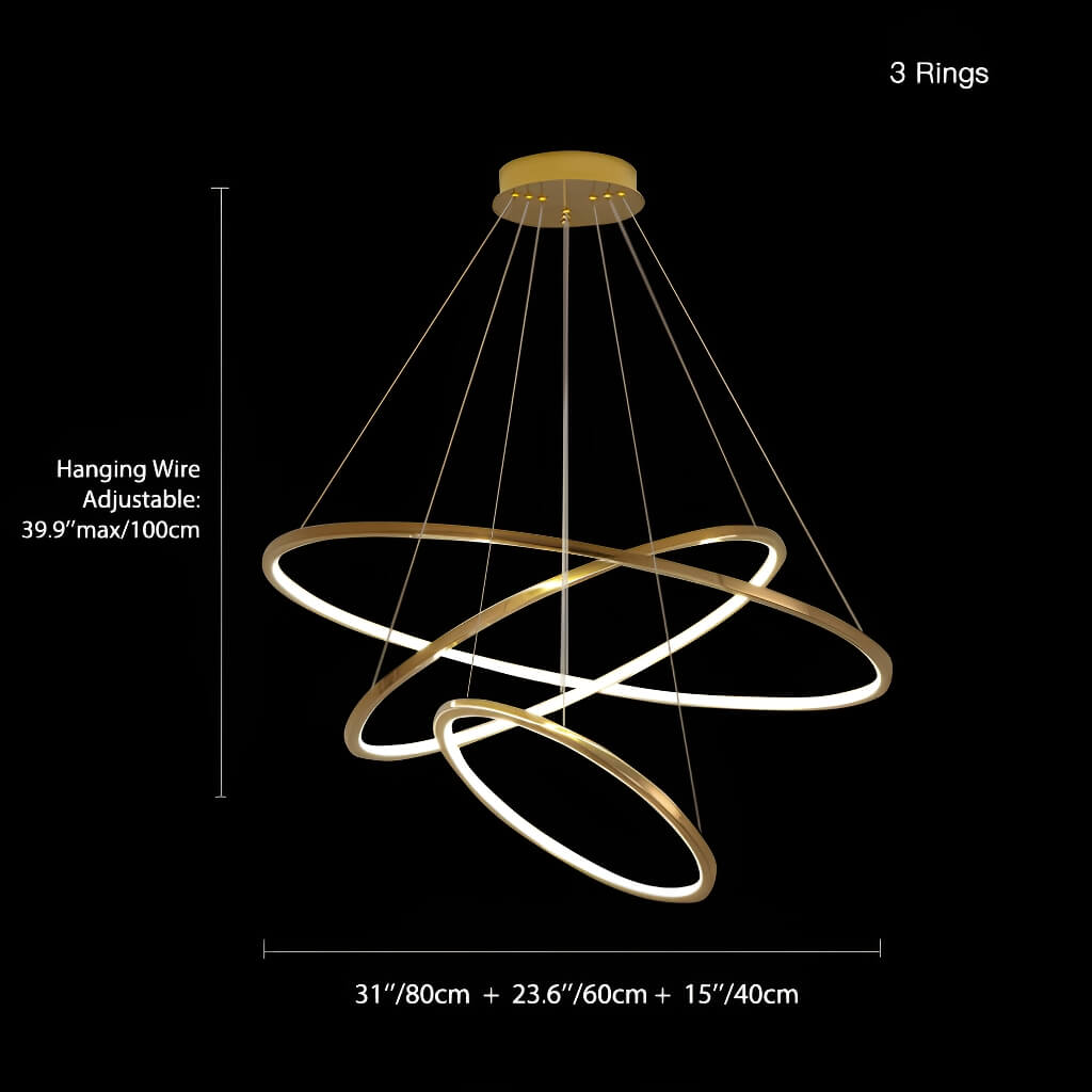 Luxurious Stainless Steel Chandelier for Duplex Living Spaces: Elevate Your Home with Minimalist Elegance-size-3-rings |Sofary