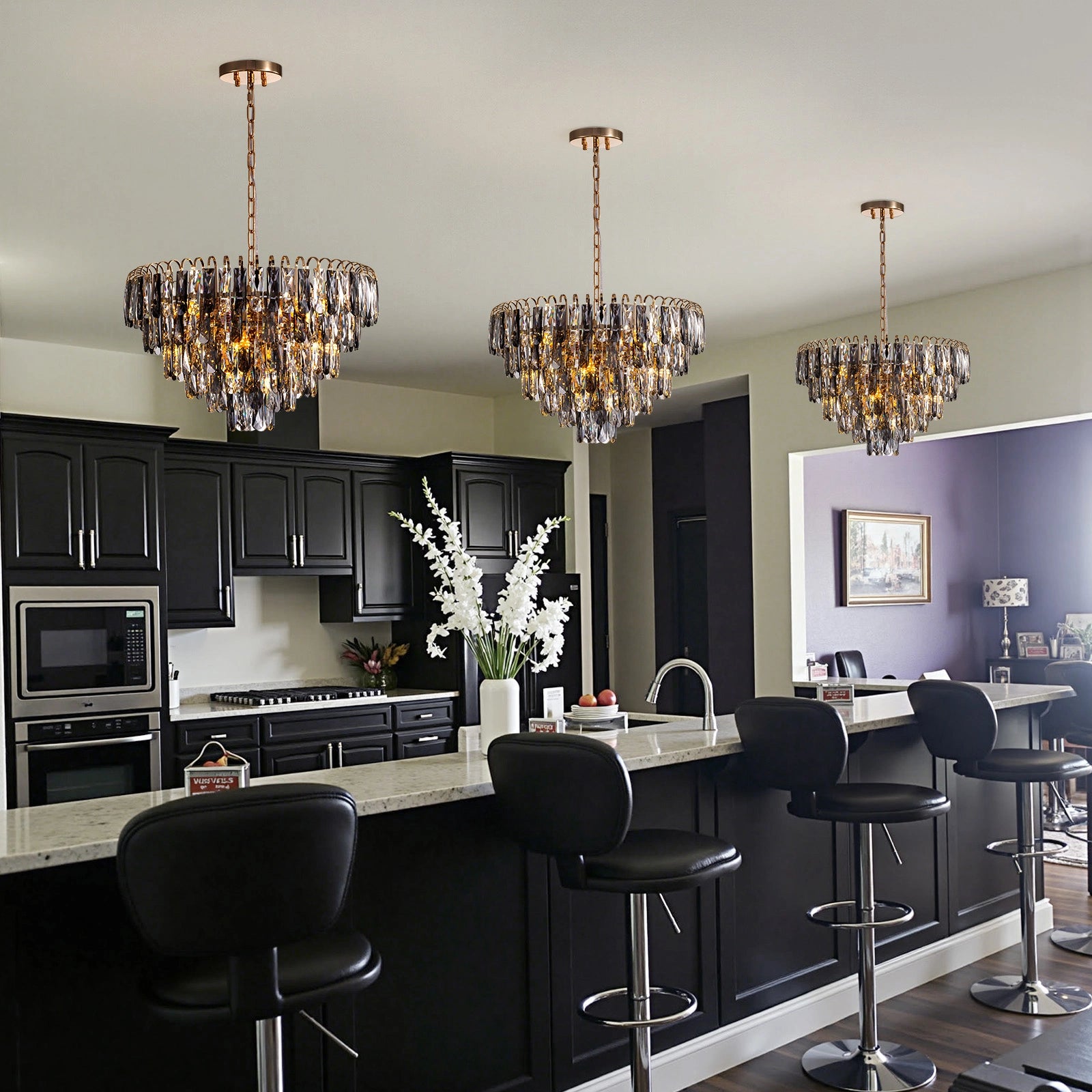 luxury-gold-crystal-tiered-chandelier-over-kitchen-island-sofary-lighting