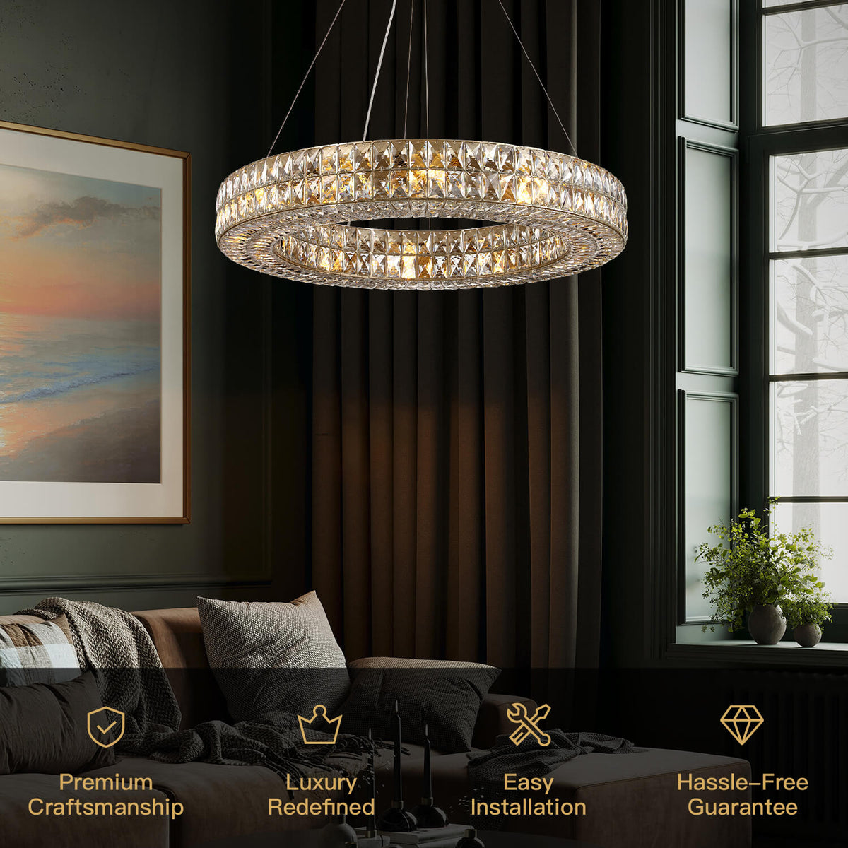Luxury Modern Crystal Chandelier for Living Room | Sofary Lighting