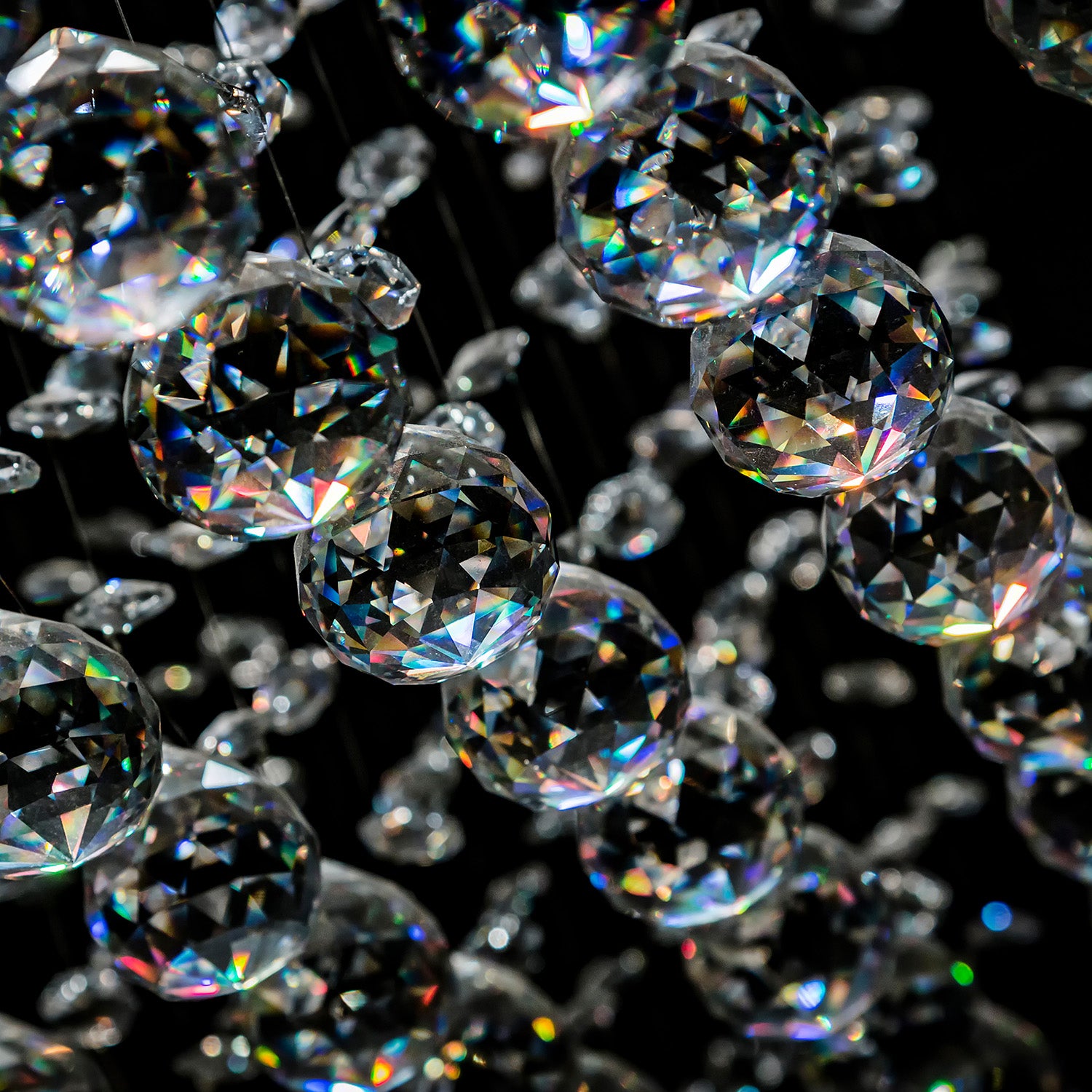Luxury Solar System Spiral Raindrop Chandelier for Foyer-crystal-detail | Sofary Lighting