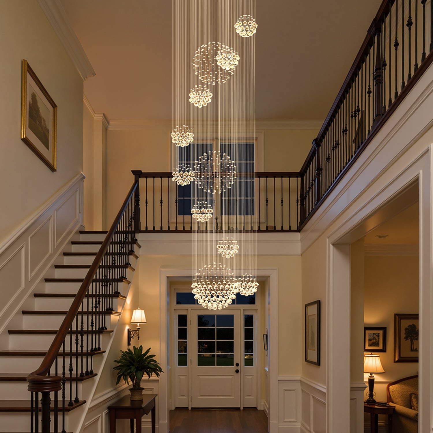Luxury Solar System Spiral Raindrop Chandelier For Foyer and Entryway |Sofary