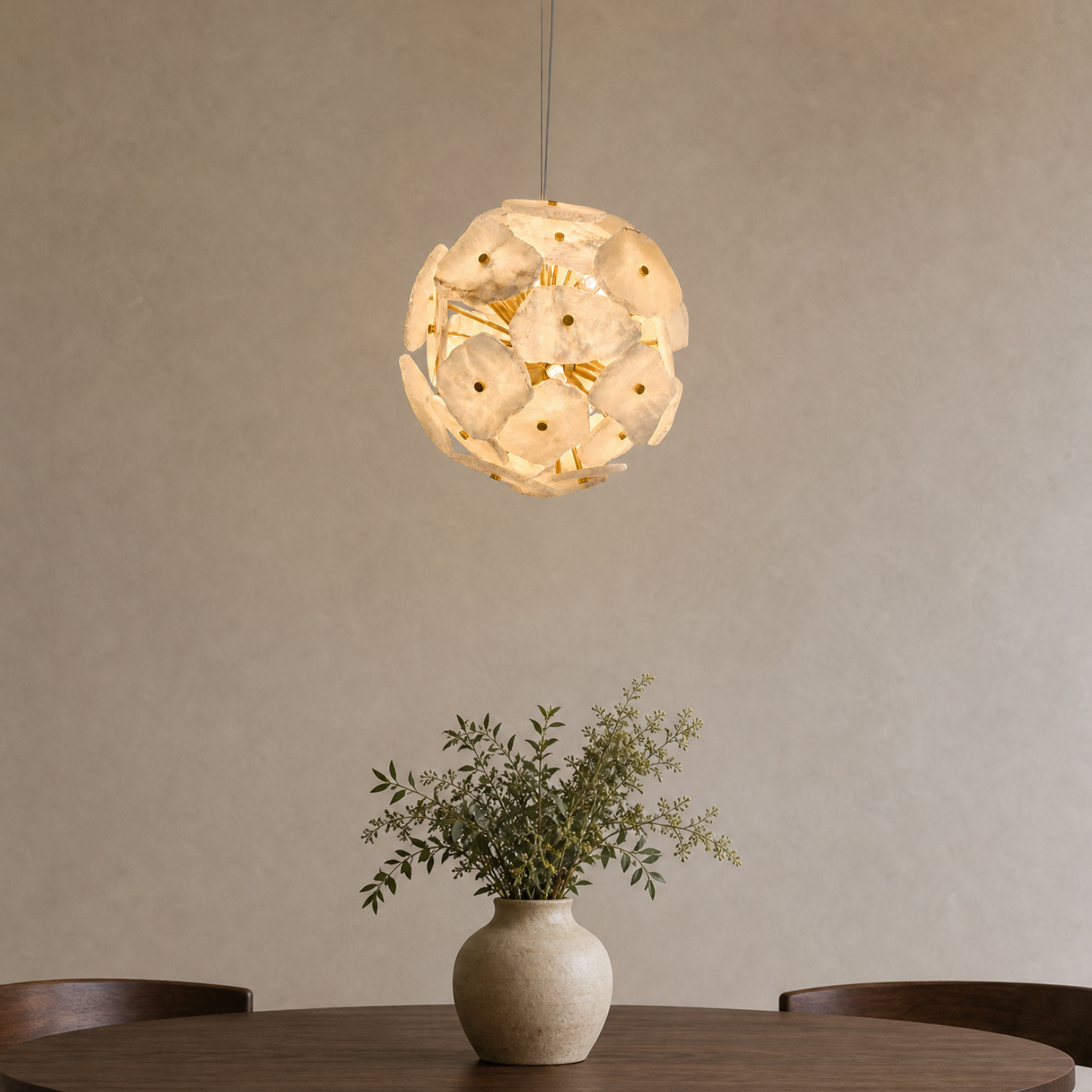 maravelle gold alabaster sphere chandelier main