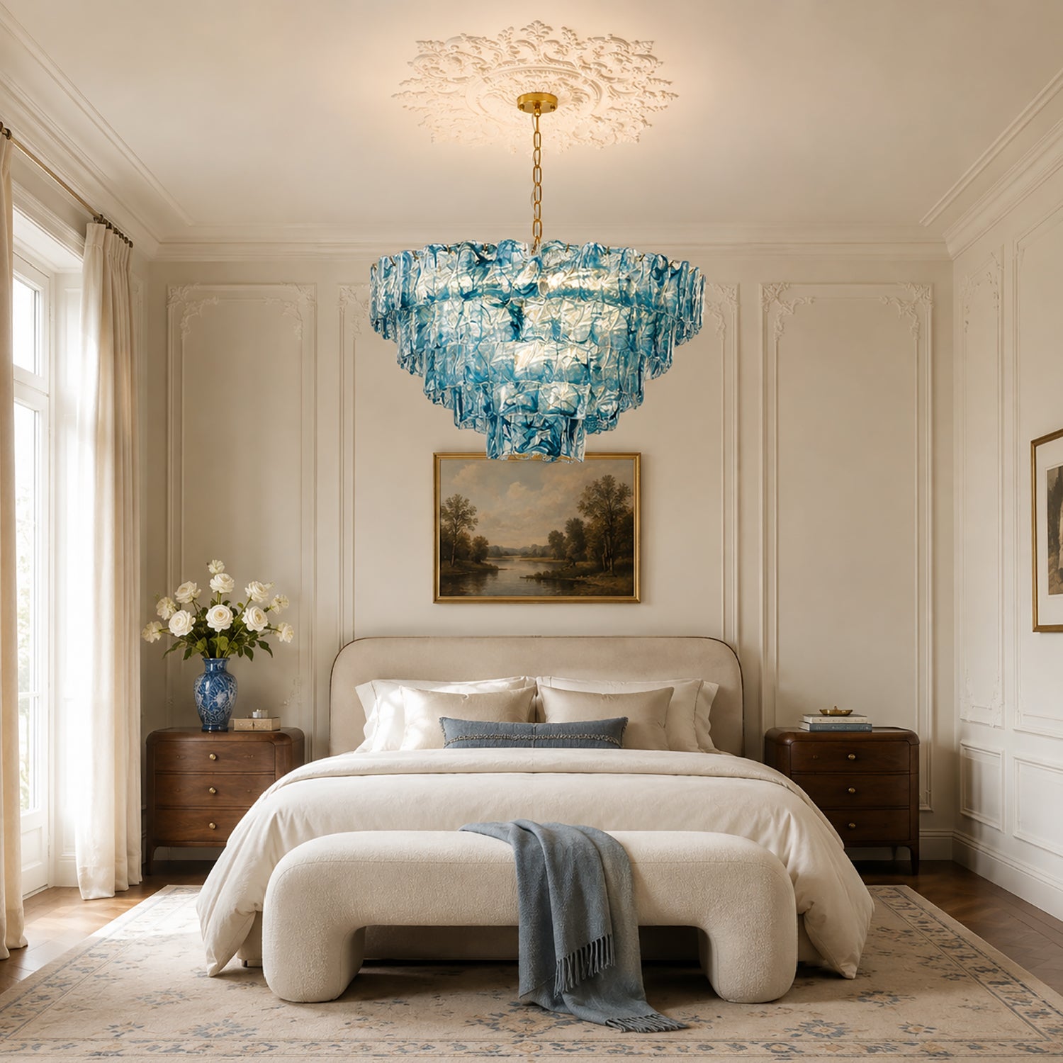 marielle-contemporary-blue-glass-tiered-rippled-chandelier-bedroom-sofary-lighting