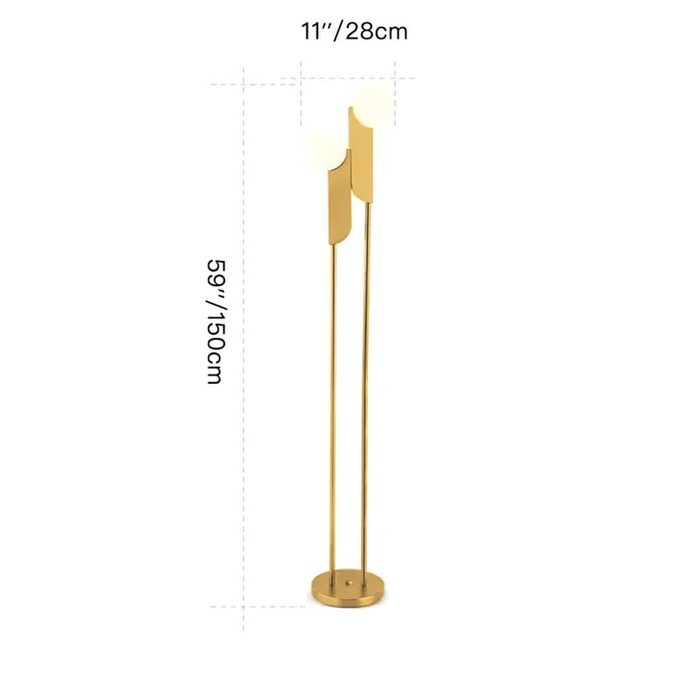 Minimalist 2-Light White Glass Floor Lamp
