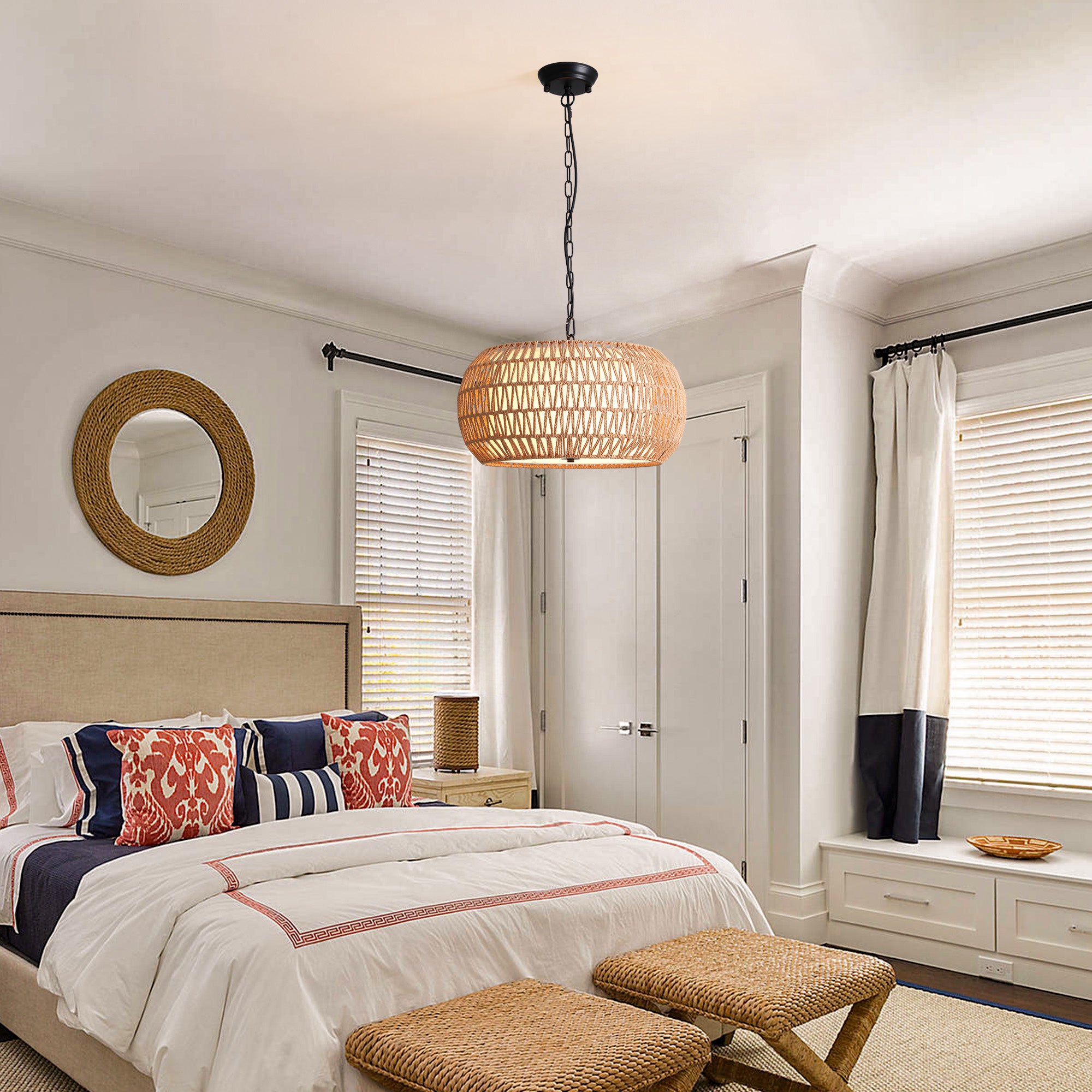 mirelle-modern-boho-woven-rattan-dome-chandelier-bed-room-sofary-lighting