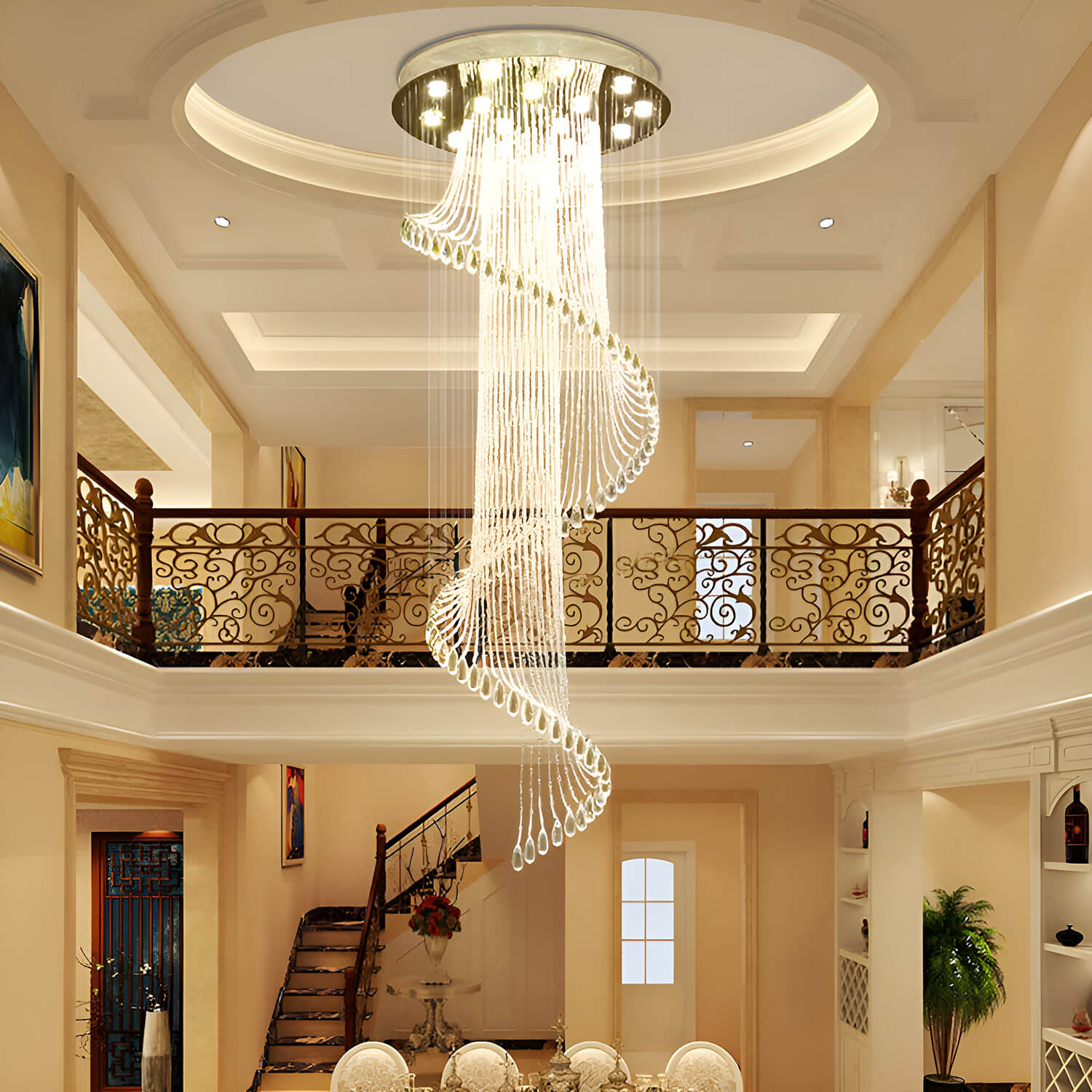 Modern Art Design Crystal Spiral Chandelier | Sofary