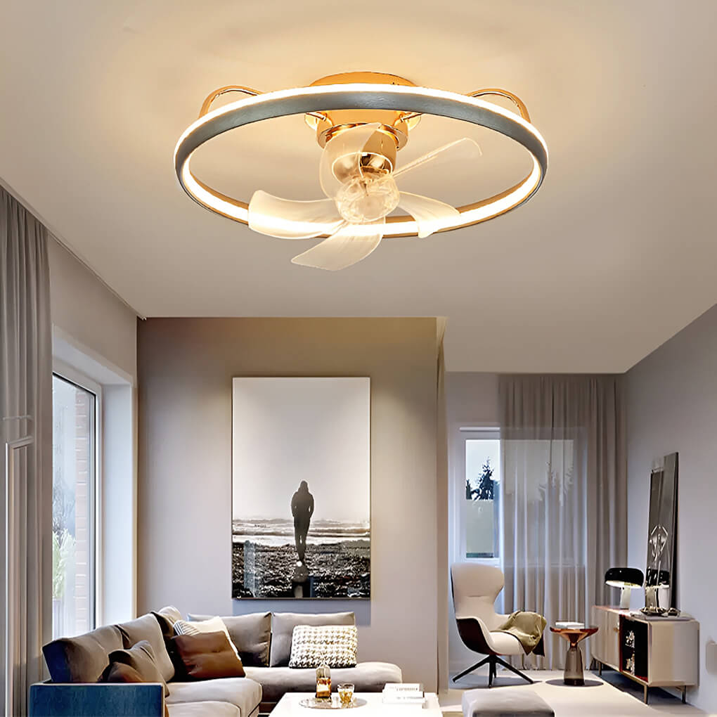 Modern Circular Ceiling Fan Light With Remote Control Sofary Lighting