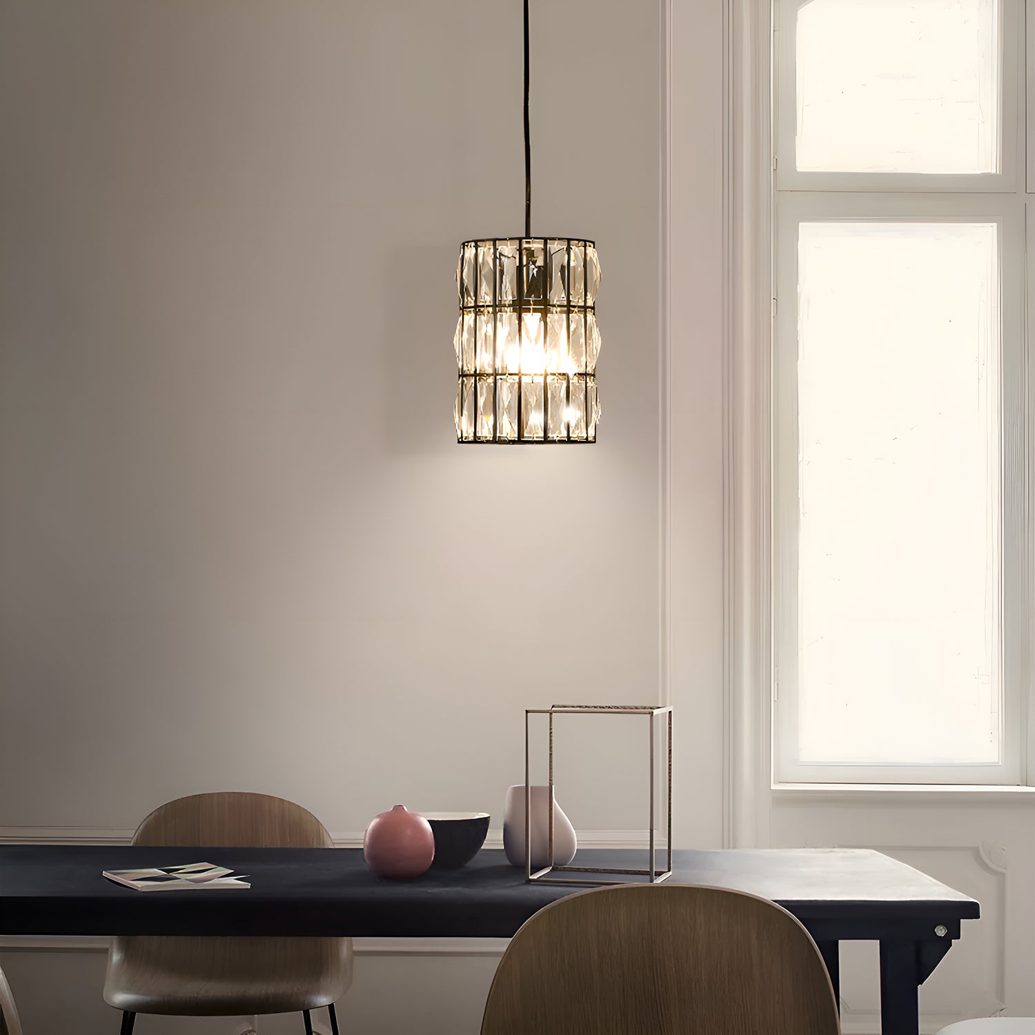 Modern Creative Crystal Chandelier - Line Pendant Light-dining-room-2|Sofary