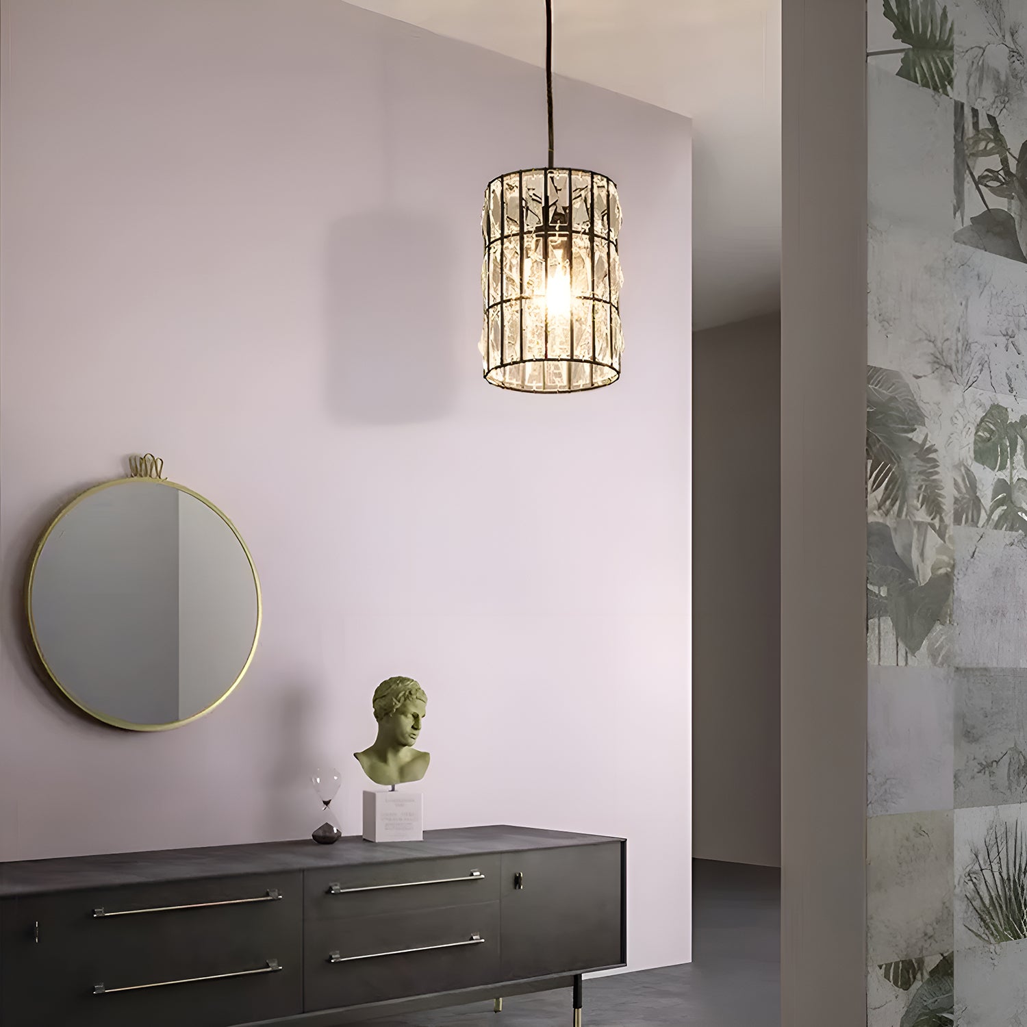 Modern Creative Crystal Chandelier - Line Pendant Light-living-room-1|Sofary