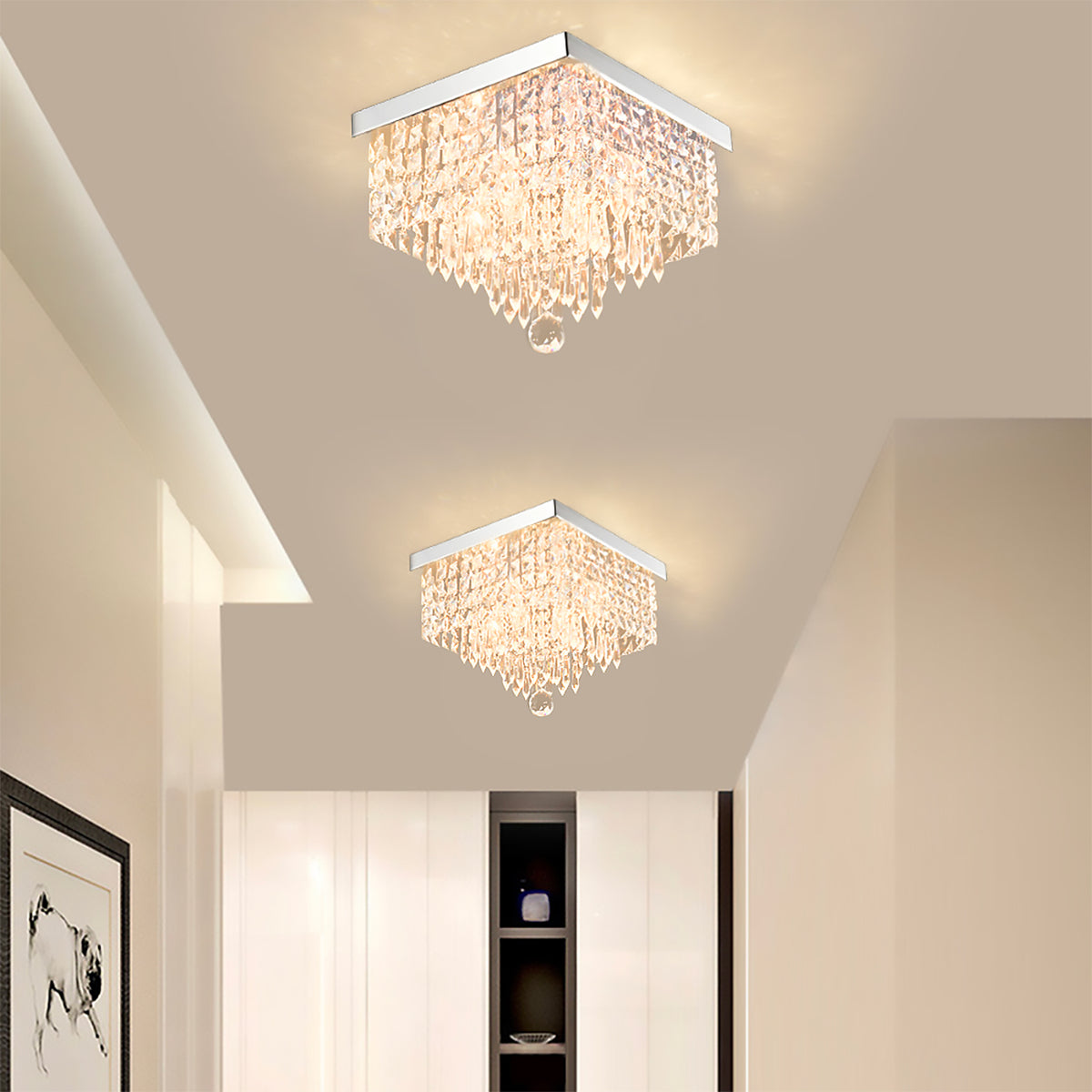 Modern Crystal Flush Mount Ceiling Light - Sofary Lighting