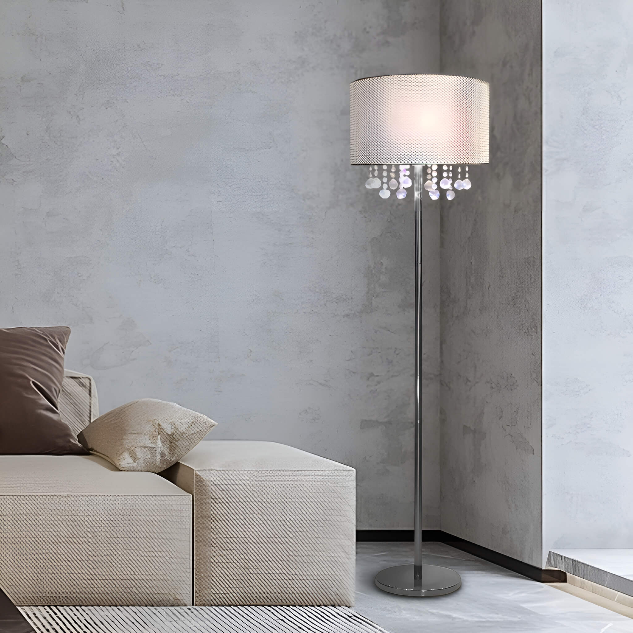 Modern Crystal LED Floor Lamp -living-room-2 |Sofary