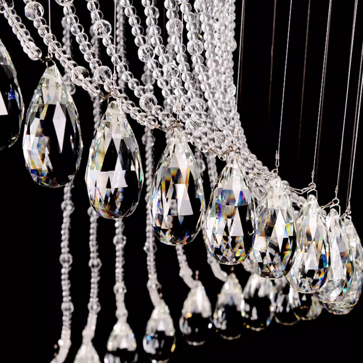 Modern Crystal Raindrop Spiral Chandelier for Foyer and Staircase-detail-new1 | Sofary Lighting