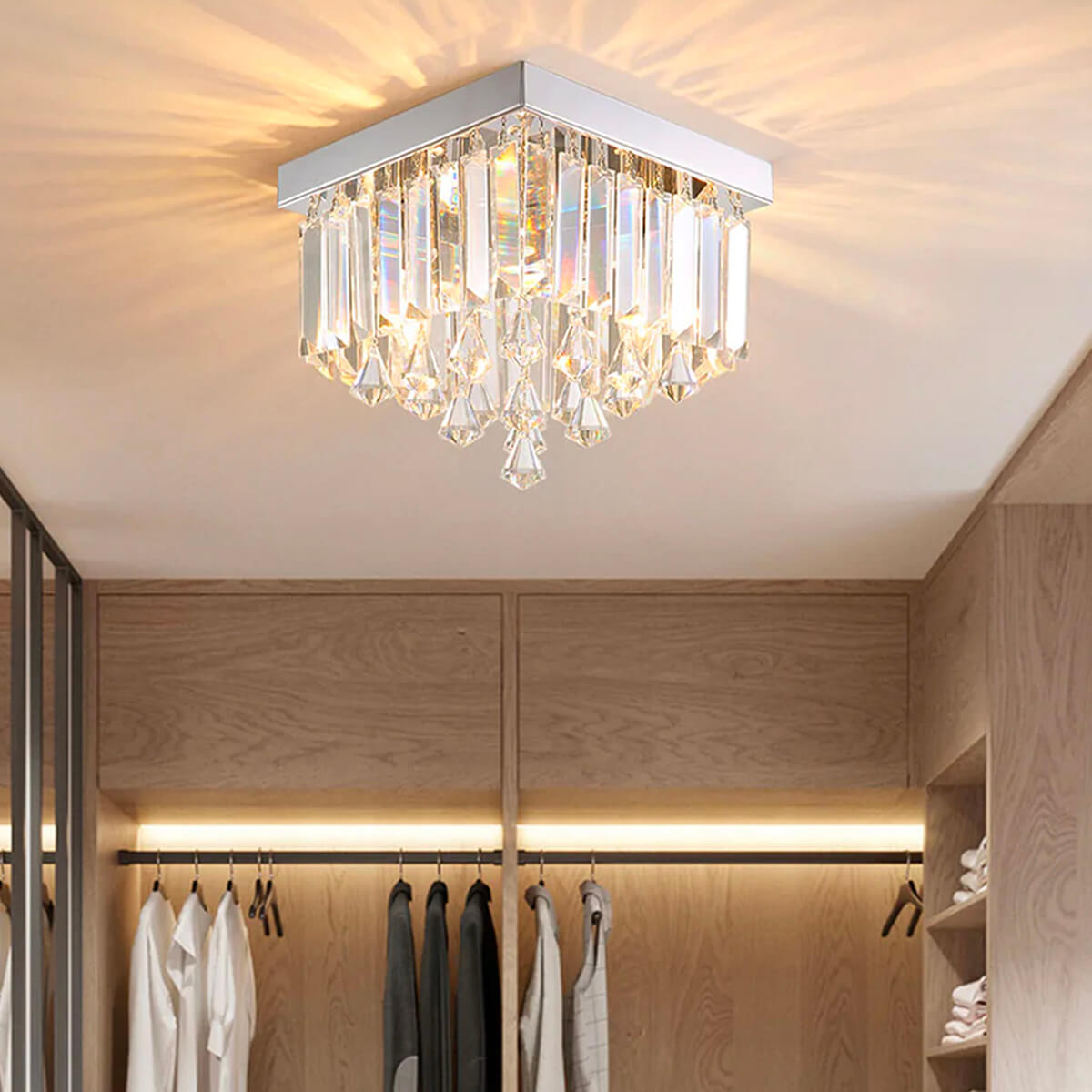 Modern Design Crystal Ceiling Light - Flush Mount Corridor Lamp |Sofary