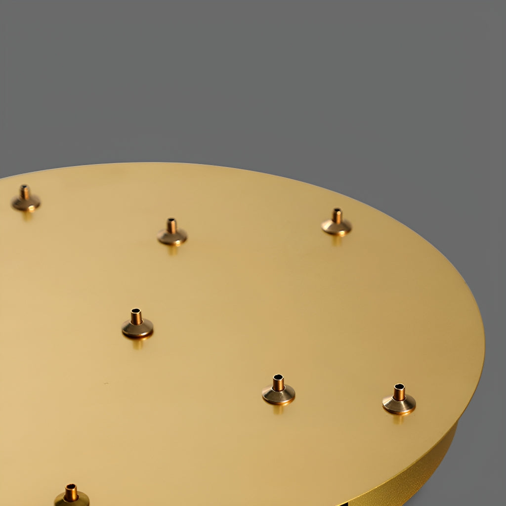 ceiling mount base detail of elite modern luxury gold crystal spiral chandelier lighting fixture | Sofary Lighting