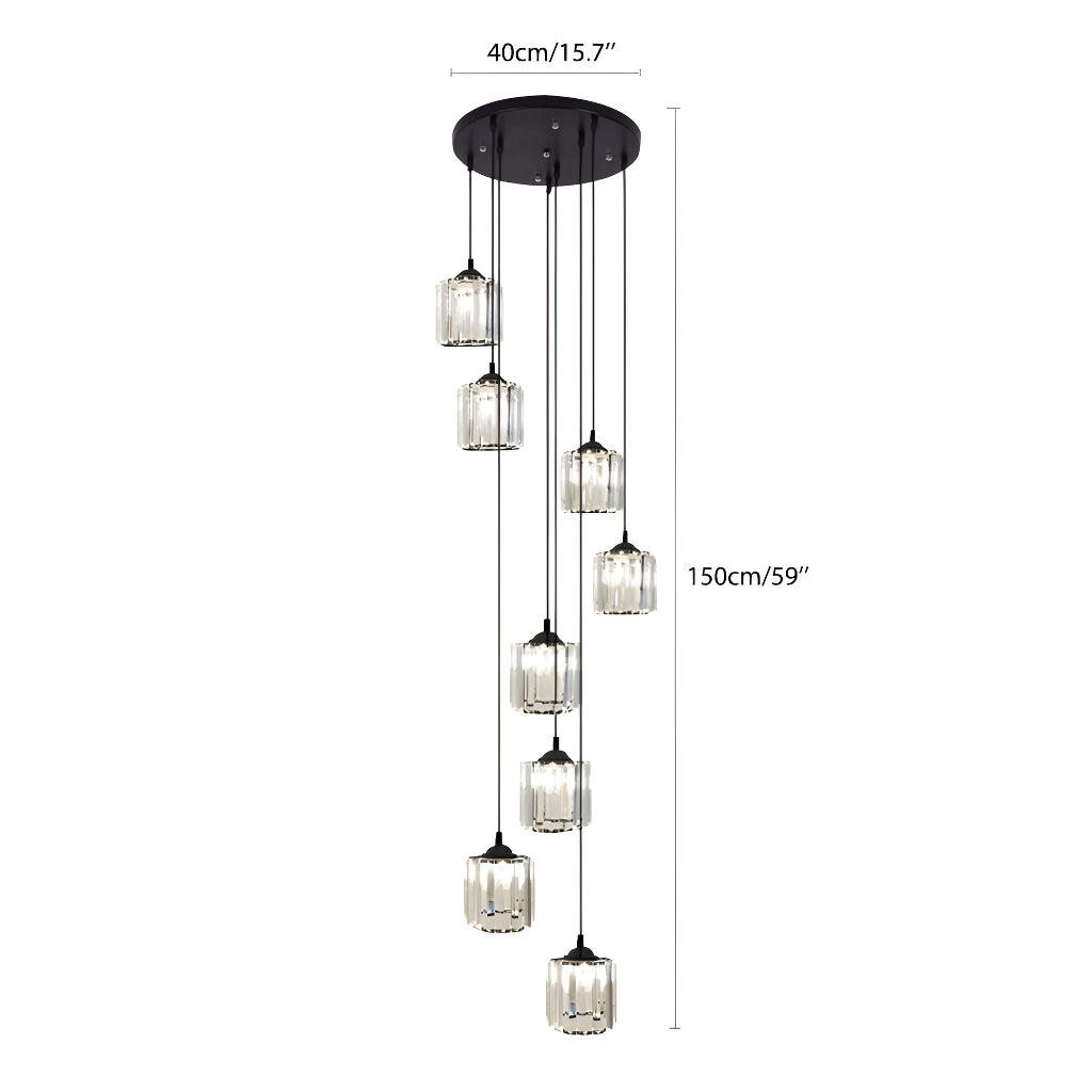 Modern Light Staircase Lamp Spiral Multi Lights-size-1|Sofary