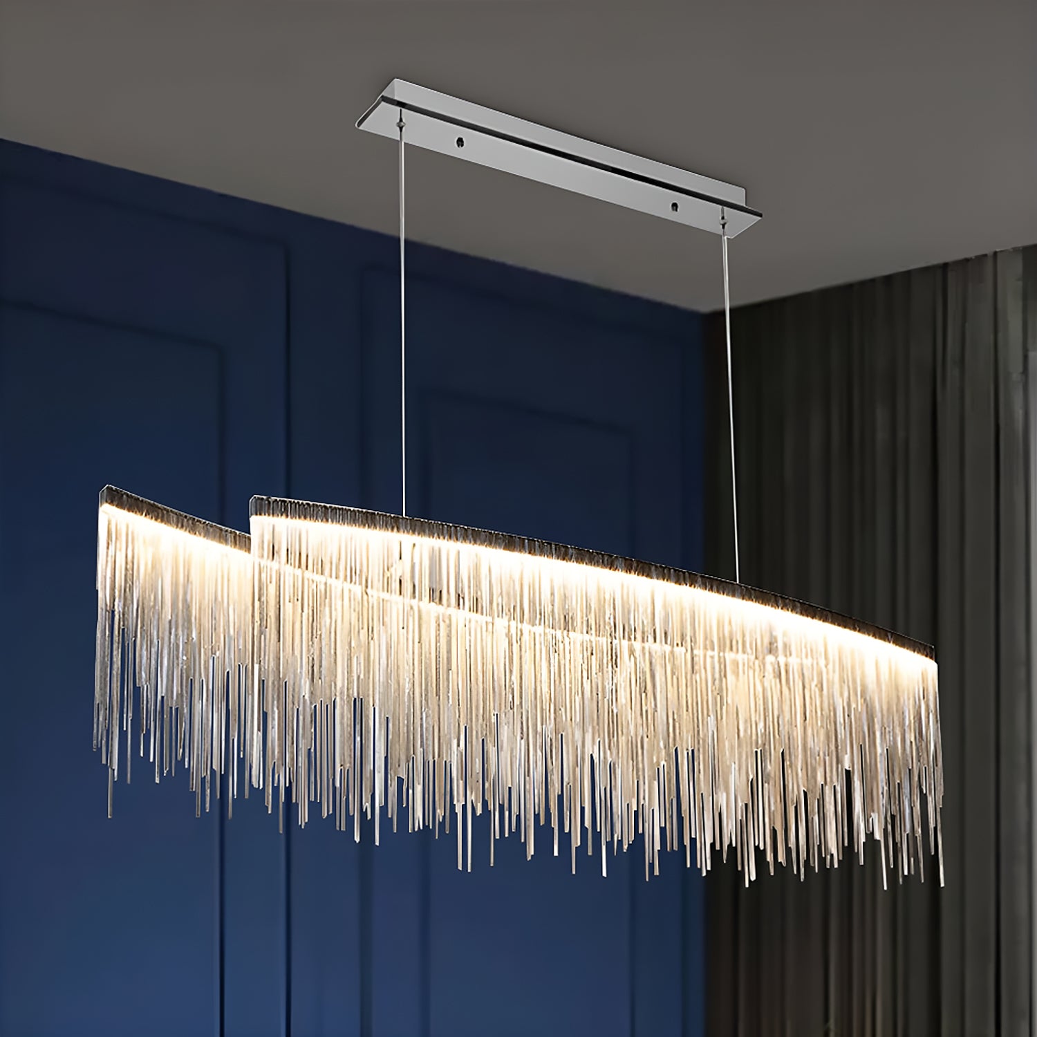 Modern Linear Aluminum Chandelier for Dining room-dining-room-5|Sofary