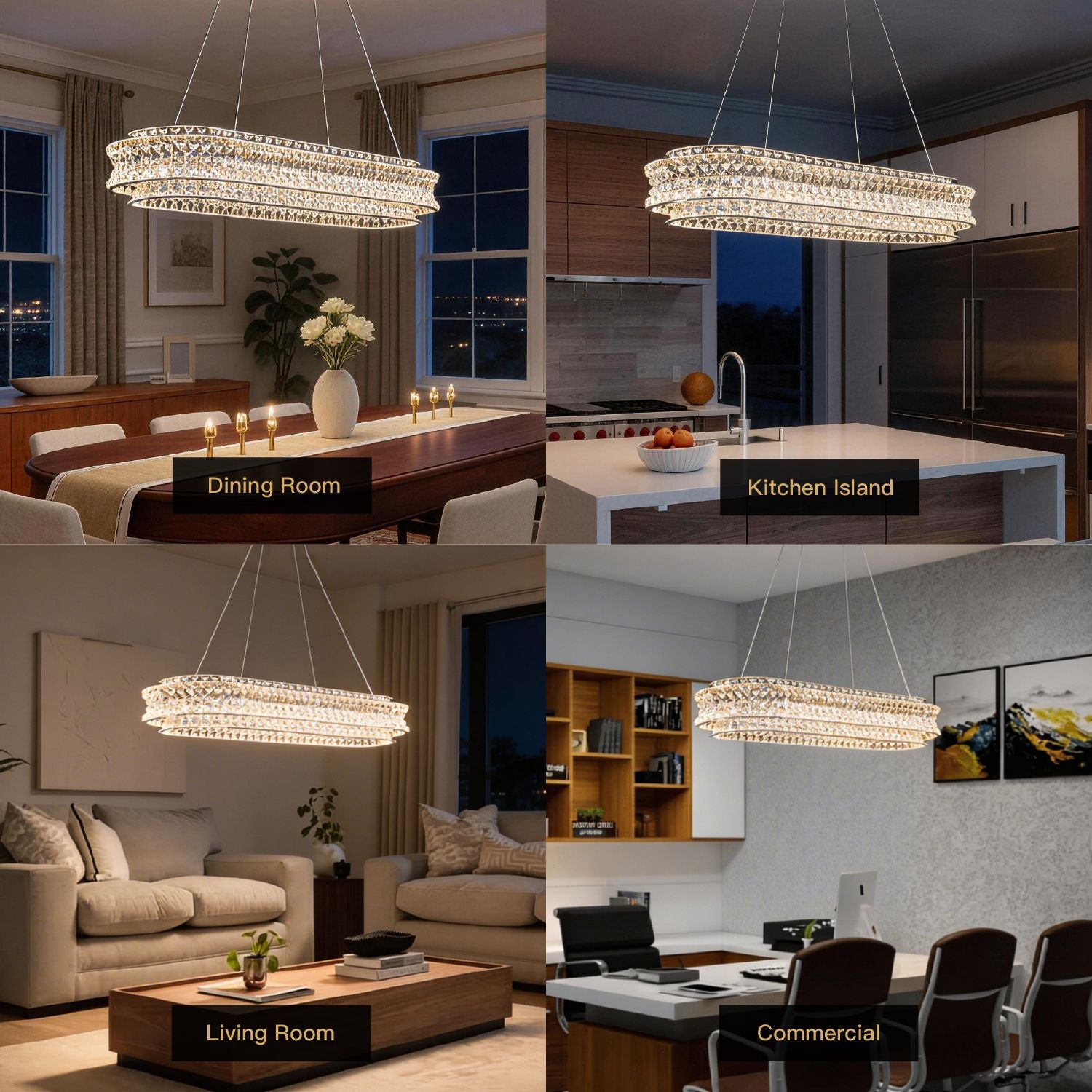 champagne gold k9 crystal chandelier for dining room kitchen island living room and commercial space lighting | Sofary Lighting