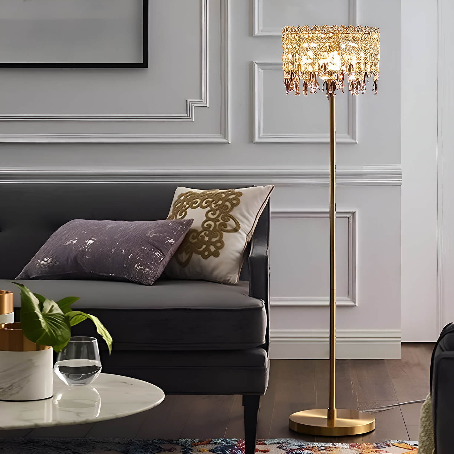 Modern Luxury Crystal Foor Lamp for Bedroom-living-room-1 |Sofary