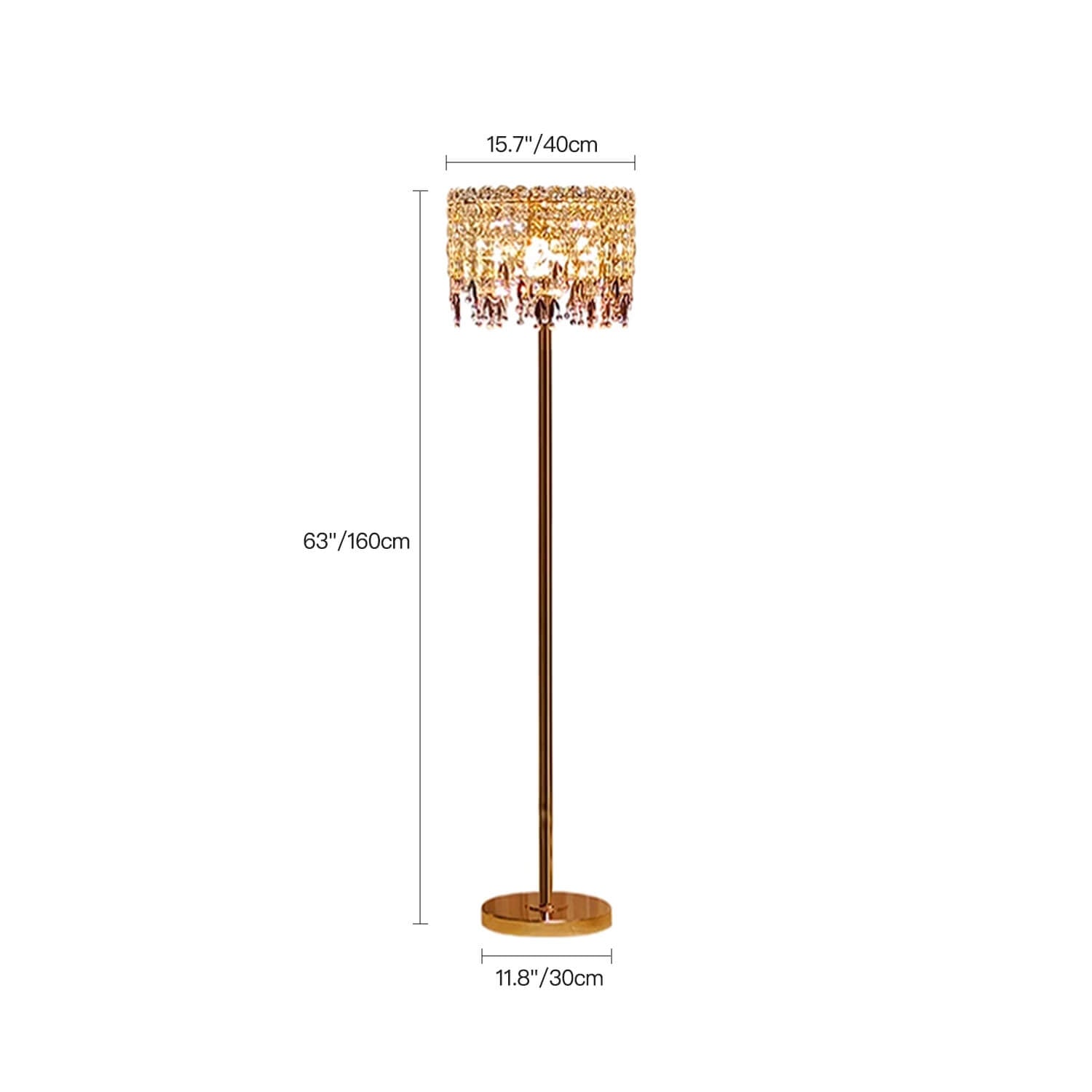 Modern Luxury Crystal Foor Lamp for Bedroom-size |Sofary