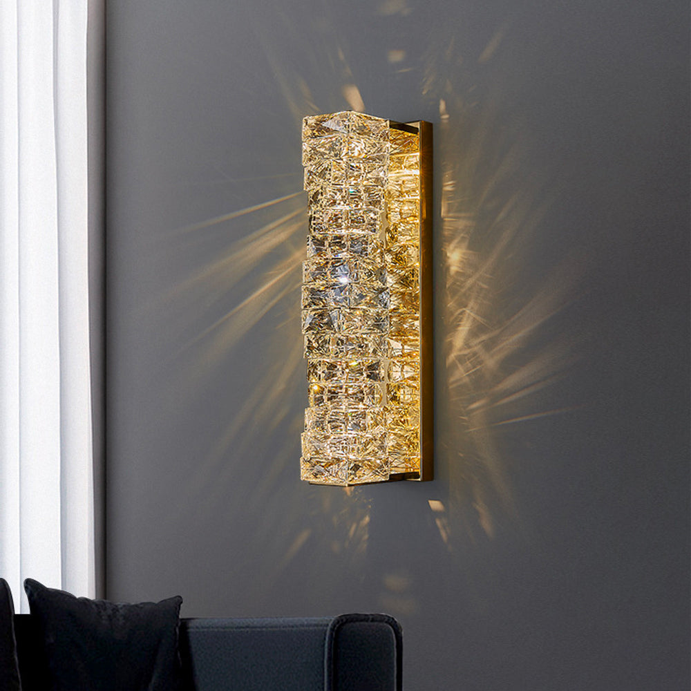Modern Luxury Crystal Wall Lamp Bedroom Lamp --sideview| Sofary