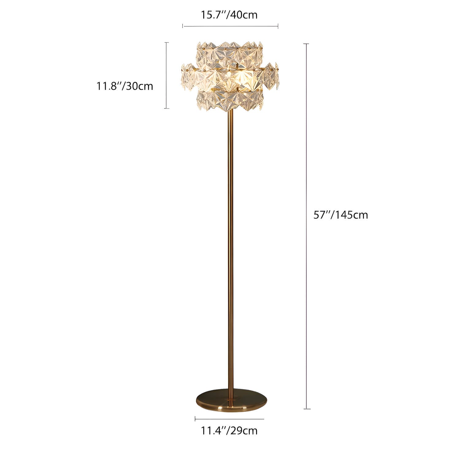  Modern Luxury Snowflake Crystal Shade Floor Lamp-size |Sofary
