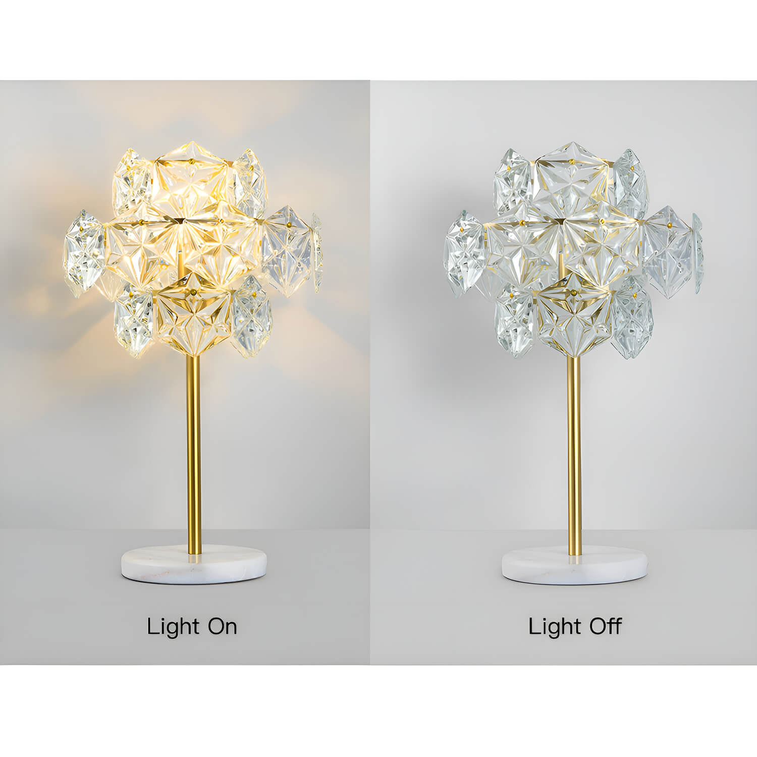 Modern Luxury Snowflake Crystal Shade Table Lamp-details-1 |Sofary