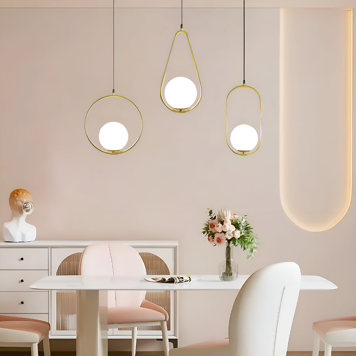 Modern Minimalist Pendant Light Creative Glass for Restaurant Bar Bedroom Bedside Study Inn Round Globe Single Head Pendant Light-dining-room-2 |Sofary