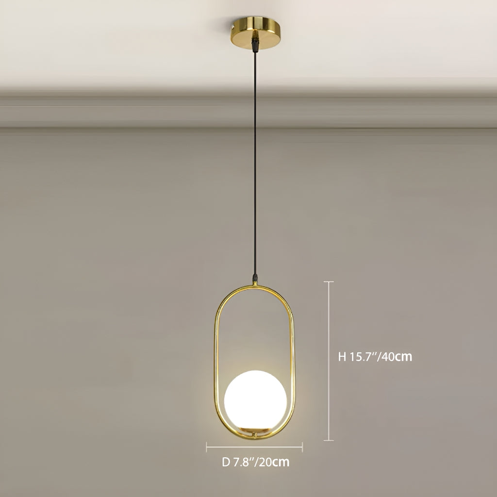 Modern Minimalist Pendant Light Creative Glass for Restaurant Bar Bedroom Bedside Study Inn Round Globe Single Head Pendant Light-size-B |Sofary