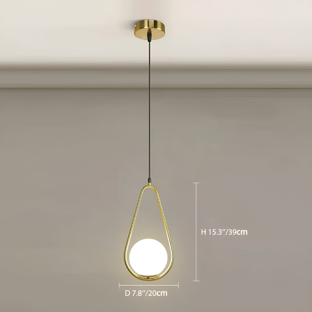 Modern Minimalist Pendant Light Creative Glass for Restaurant Bar Bedroom Bedside Study Inn Round Globe Single Head Pendant Light-size-C |Sofary