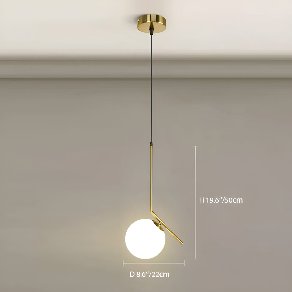 Modern Minimalist Pendant Light Creative Glass for Restaurant Bar Bedroom Bedside Study Inn Round Globe Single Head Pendant Light-size-D |Sofary