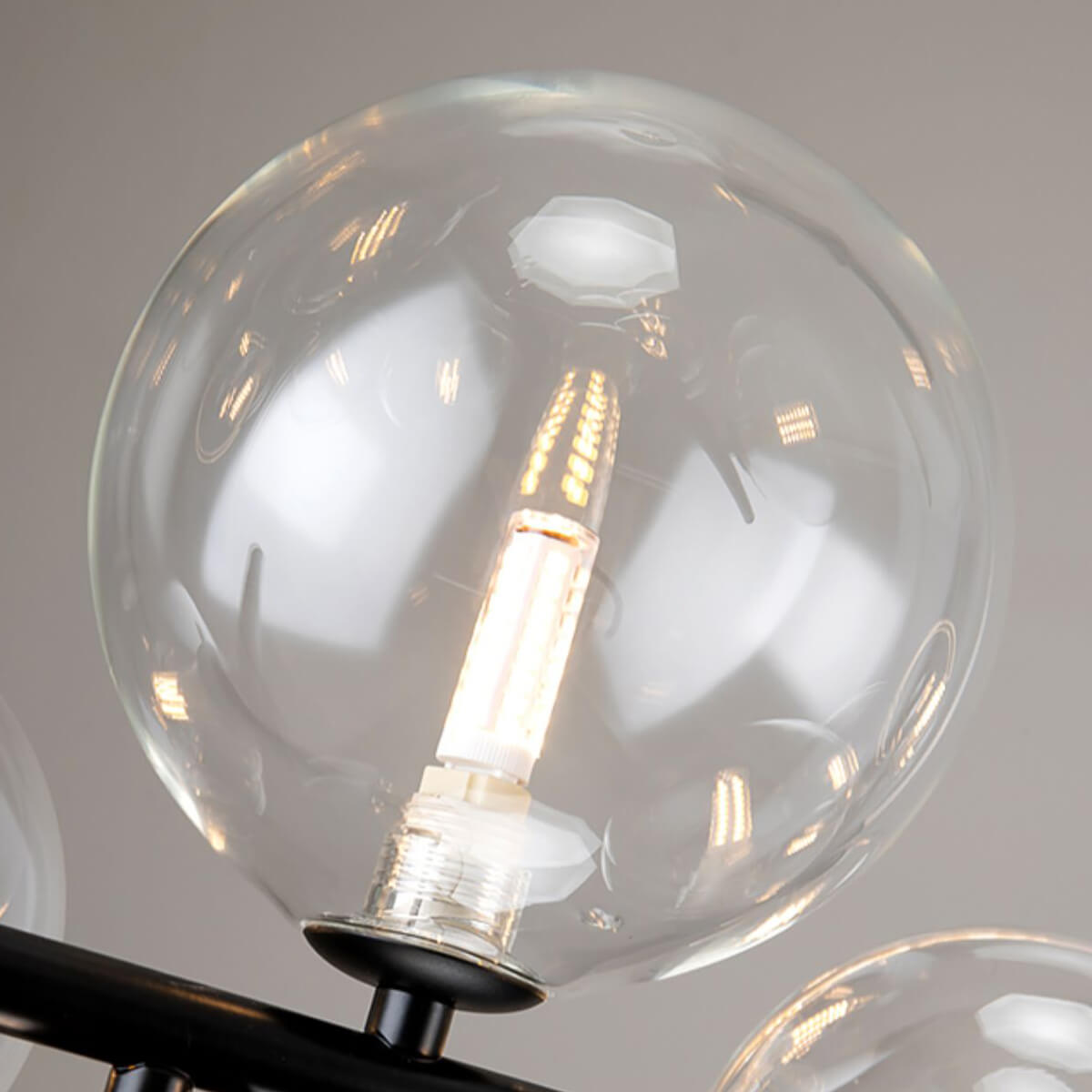 Modern Nordic Restaurant Chandelier: Trendy Glass Bubble Lighting-details-1 | Sofary