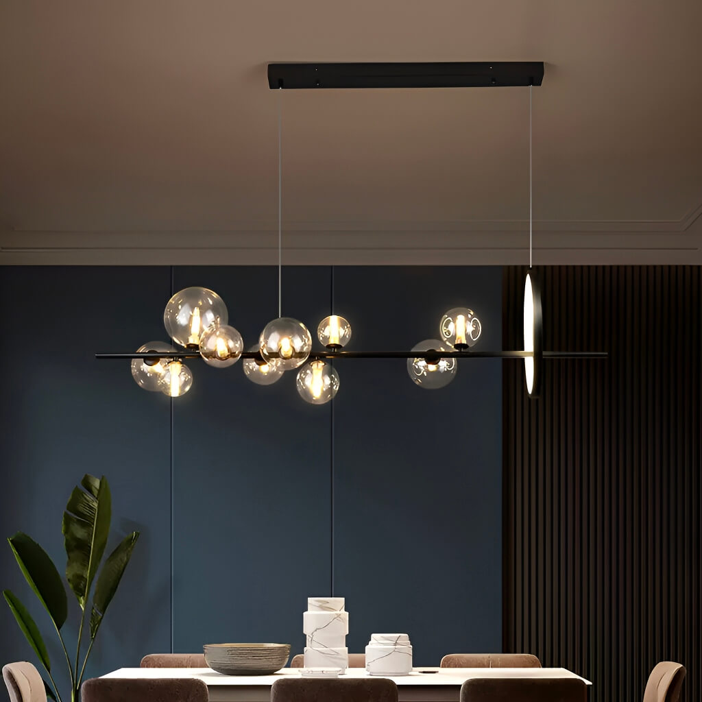 Modern Nordic Restaurant Chandelier: Trendy Glass Bubble Lighting-dining-room-10-heads-4 | Sofary