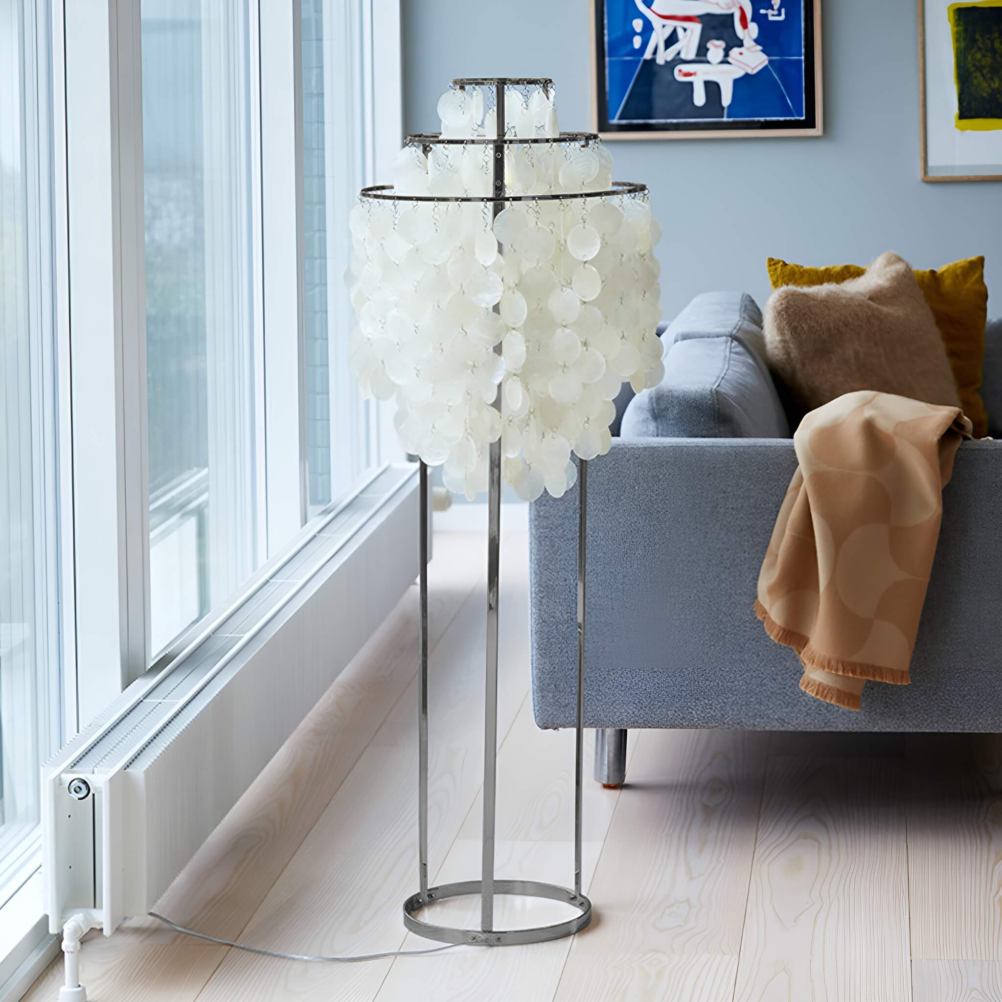 Modern Nordic Seashell Floor Lamp -living-room-1|Sofary
