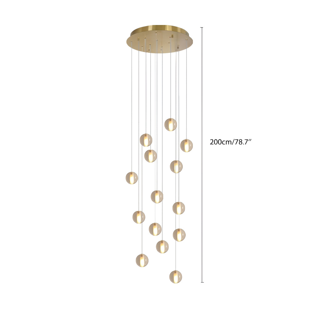 Modern Staircase Chandelier Glass Balls Spiral Suspension-living-room-size|Sofary