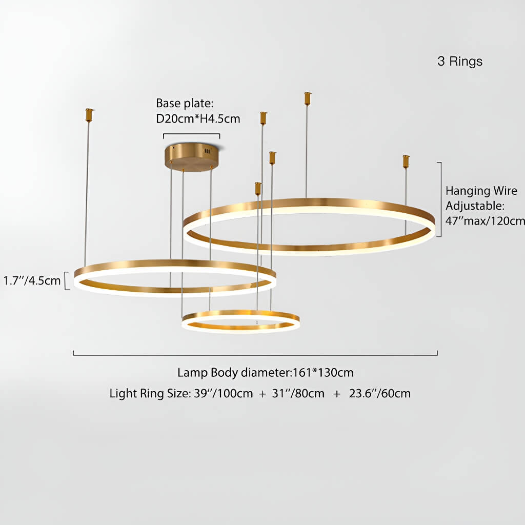 Nordic Elegance Modern Tiered Rings Pendant Light for Stylish Living Spaces-size-3-rings| Sofary