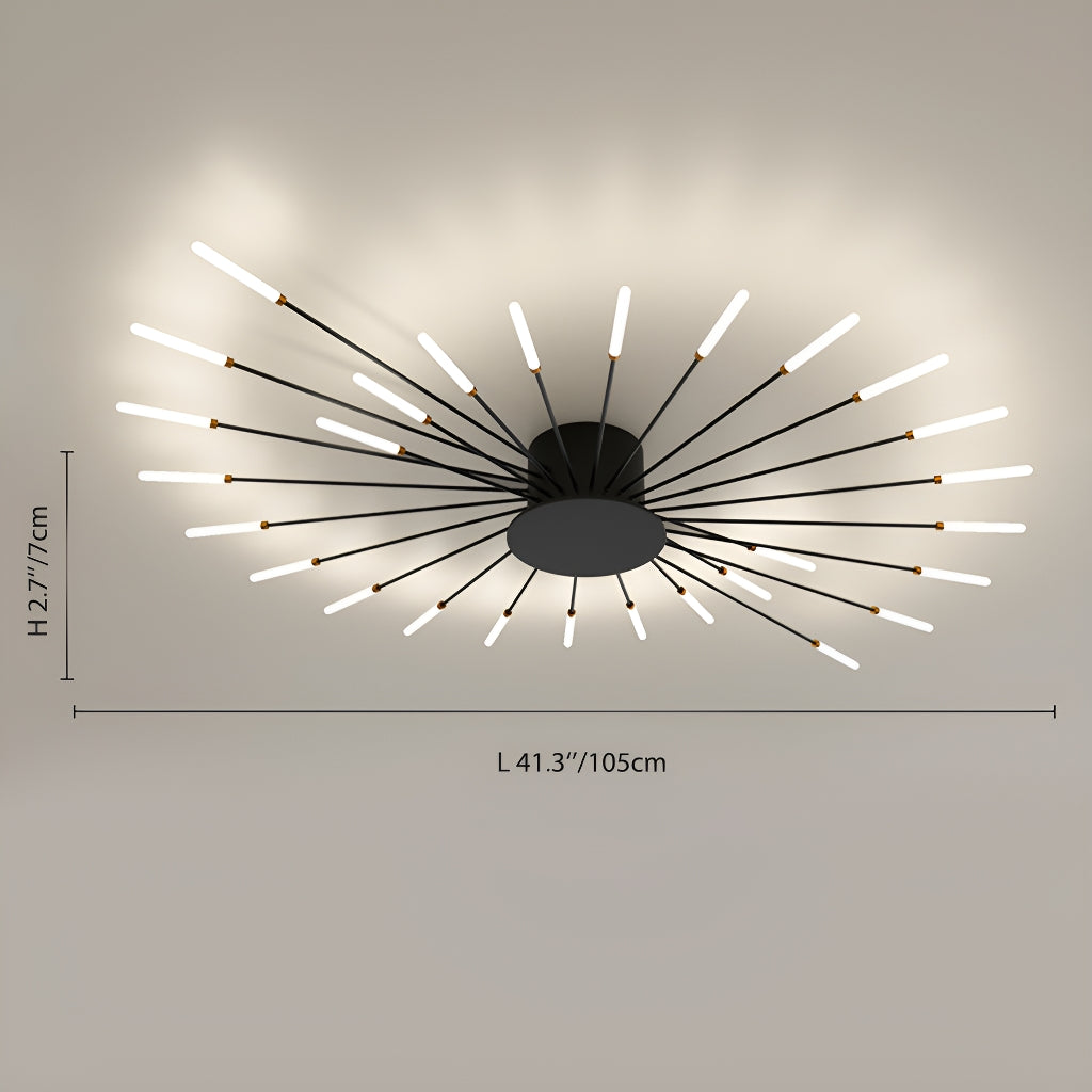Nordic Style Ceiling Light for Living and Dining Rooms LED Chandelier with Swirling Firework Design-size |Sofary