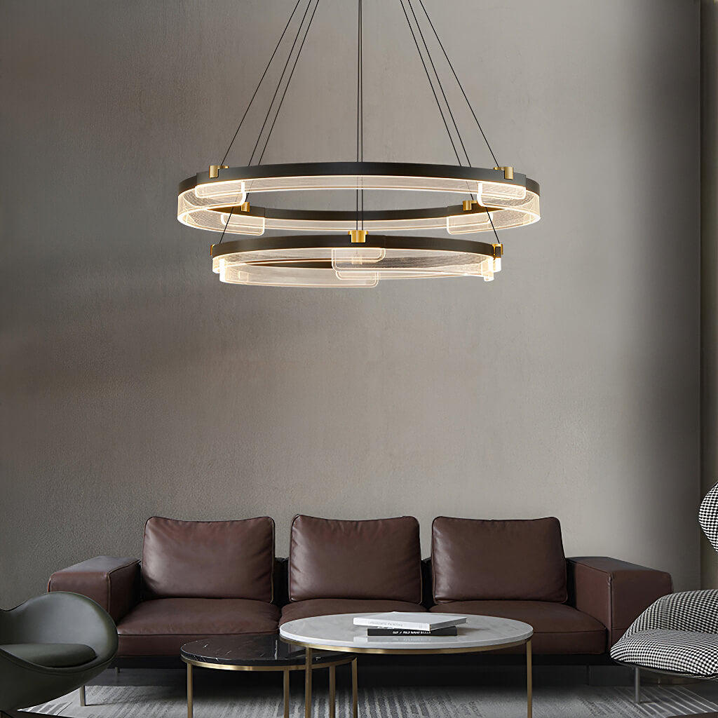One Ring & Two Rings Pendant Light Fixture-livingroom-2 | Sofary Lighting