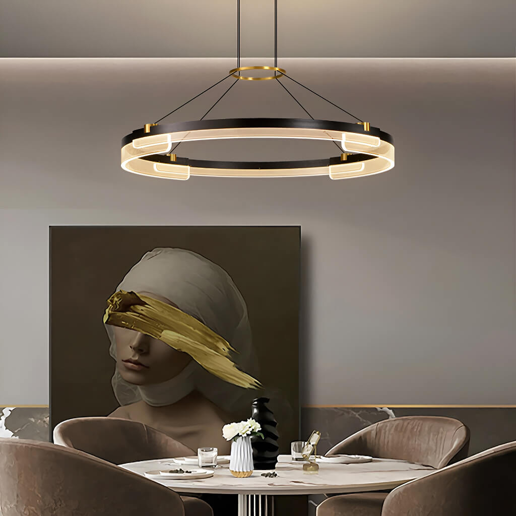 One Ring & Two Rings Pendant Light Fixture-livingroom-3 | Sofary Lighting